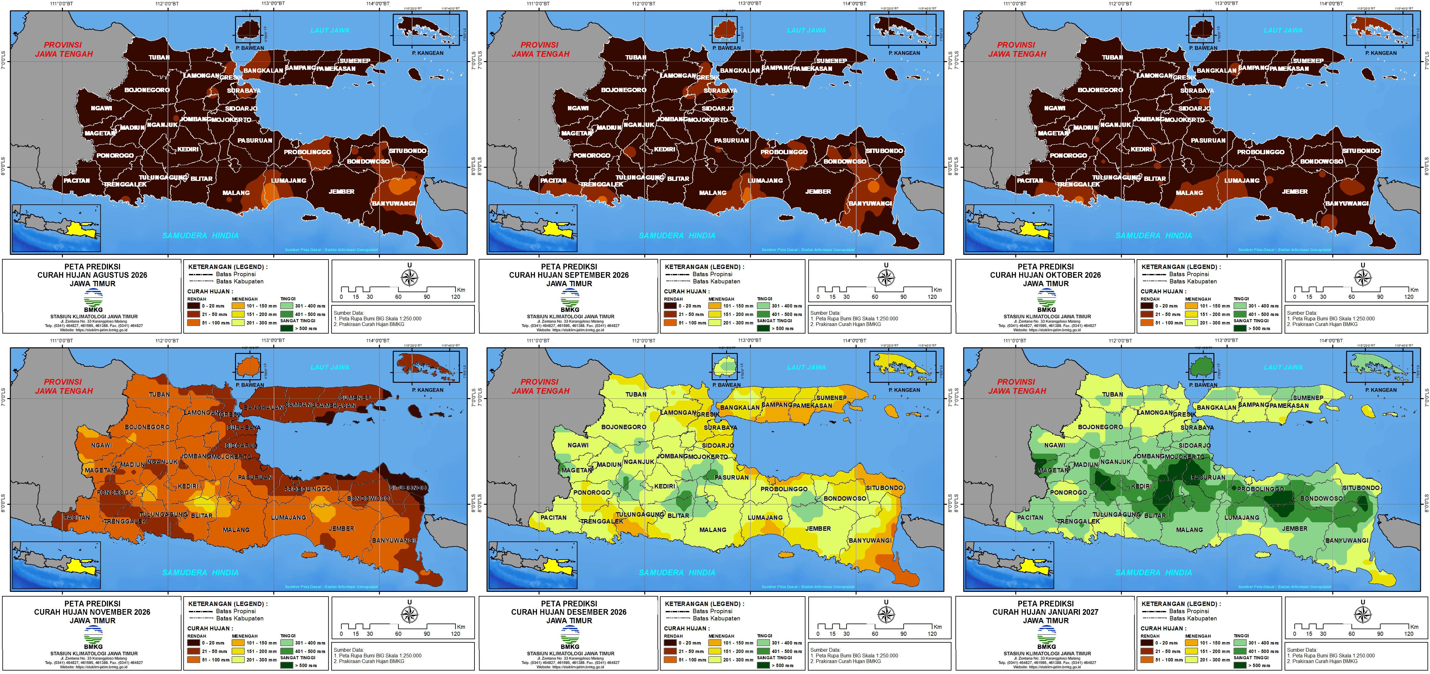 E-Buletin Prakiraan Sifat dan Curah Hujan di Provinsi Jawa Timur