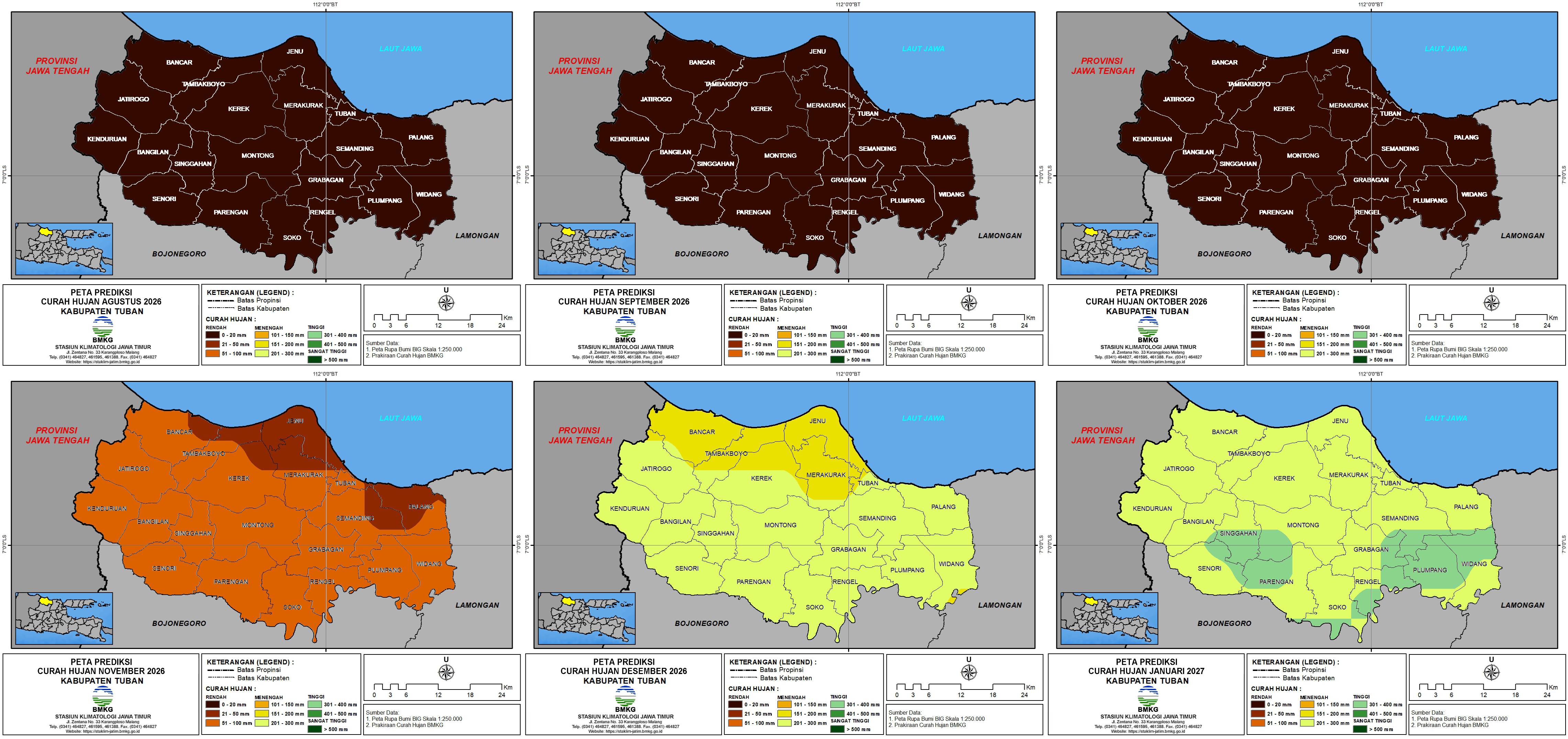 E-Buletin Prakiraan Sifat dan Curah Hujan di Kabupaten Tuban