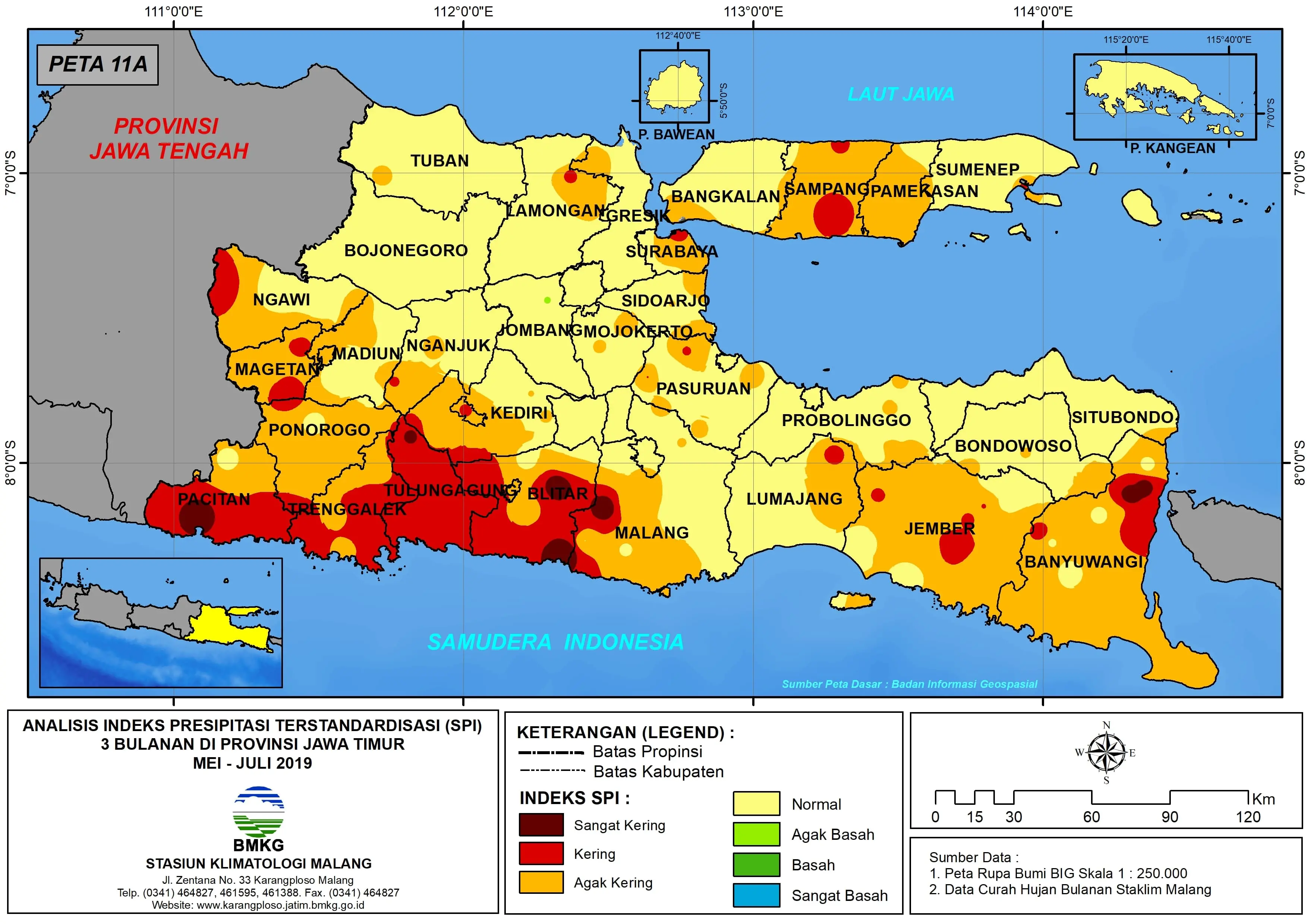 |Buletin - Bulanan| Analisis Hujan Juli 2019 dan Prakiraan Hujan Bulan September - Oktober - November 2019 di Provinsi Jawa Timur  Halaman 61 dari total 73 Halaman