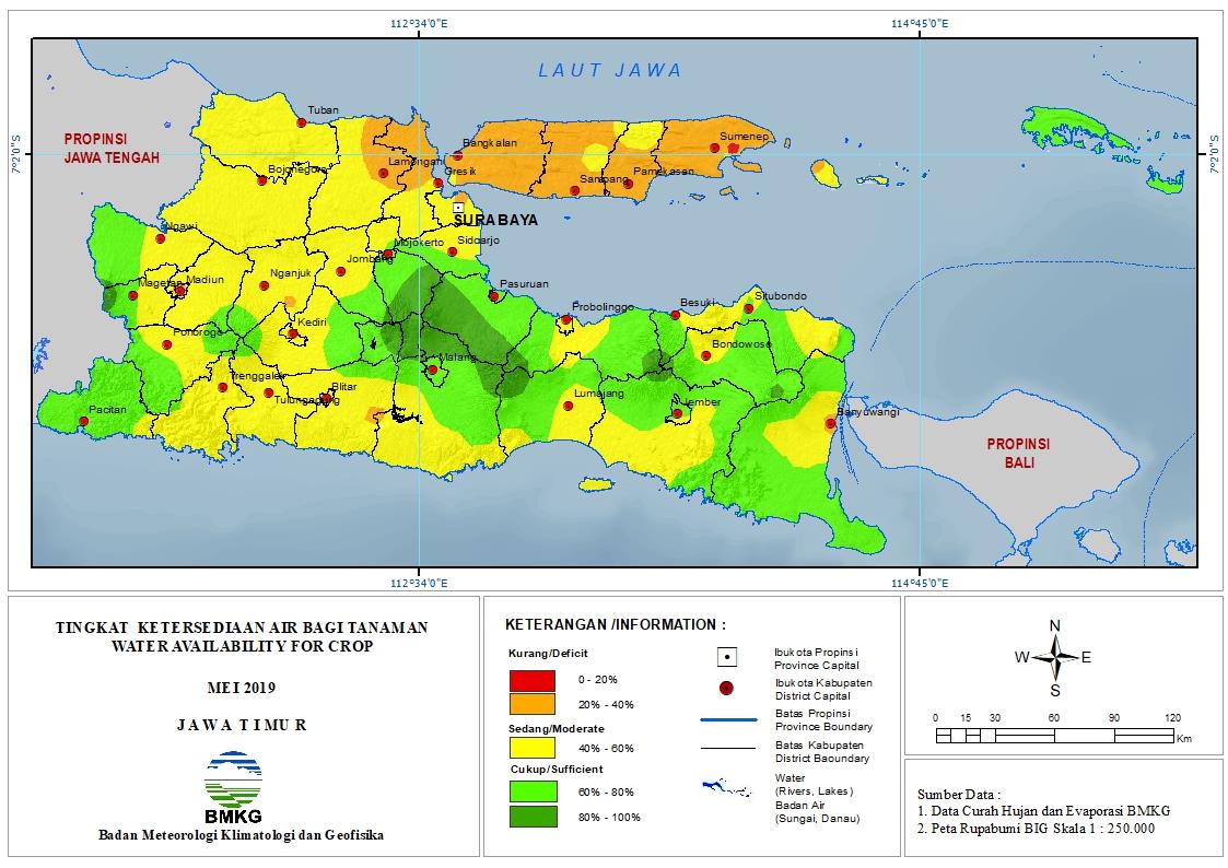 |Analisis - Bulanan| Tingkat Ketersediaan Air Tanah Bulan Mei Tahun 2019 di Provinsi Jawa Timur