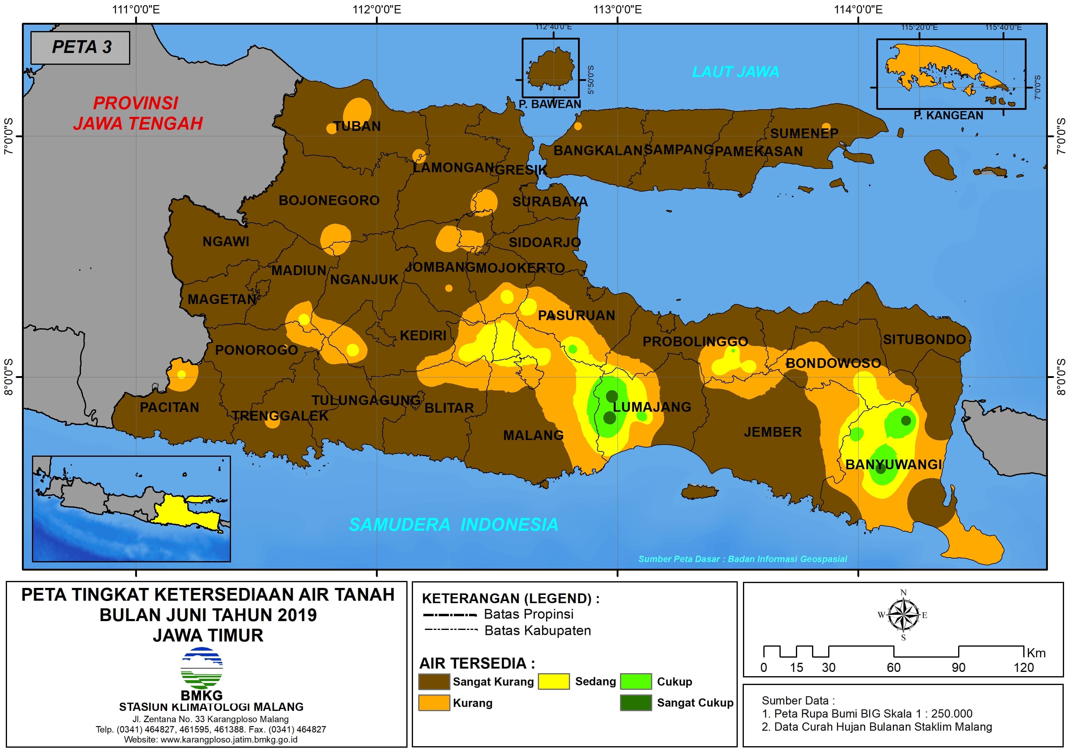 |Analisis - Bulanan| Tingkat Ketersediaan Air Tanah Bulan Juni Tahun 2019 di Provinsi Jawa Timur