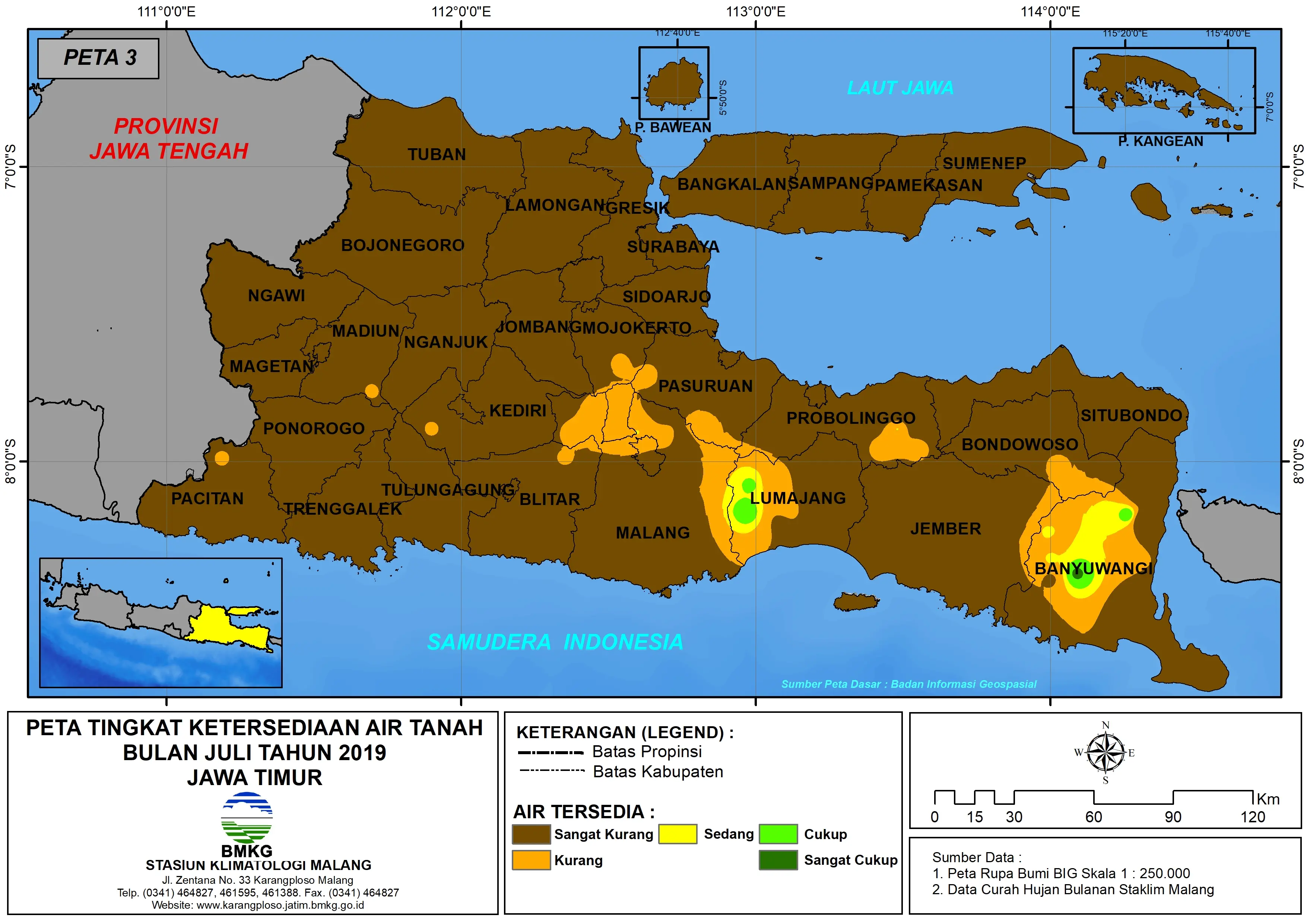 |Buletin - Bulanan| Analisis Hujan Juli 2019 dan Prakiraan Hujan Bulan September - Oktober - November 2019 di Provinsi Jawa Timur  Halaman 62 dari total 73 Halaman