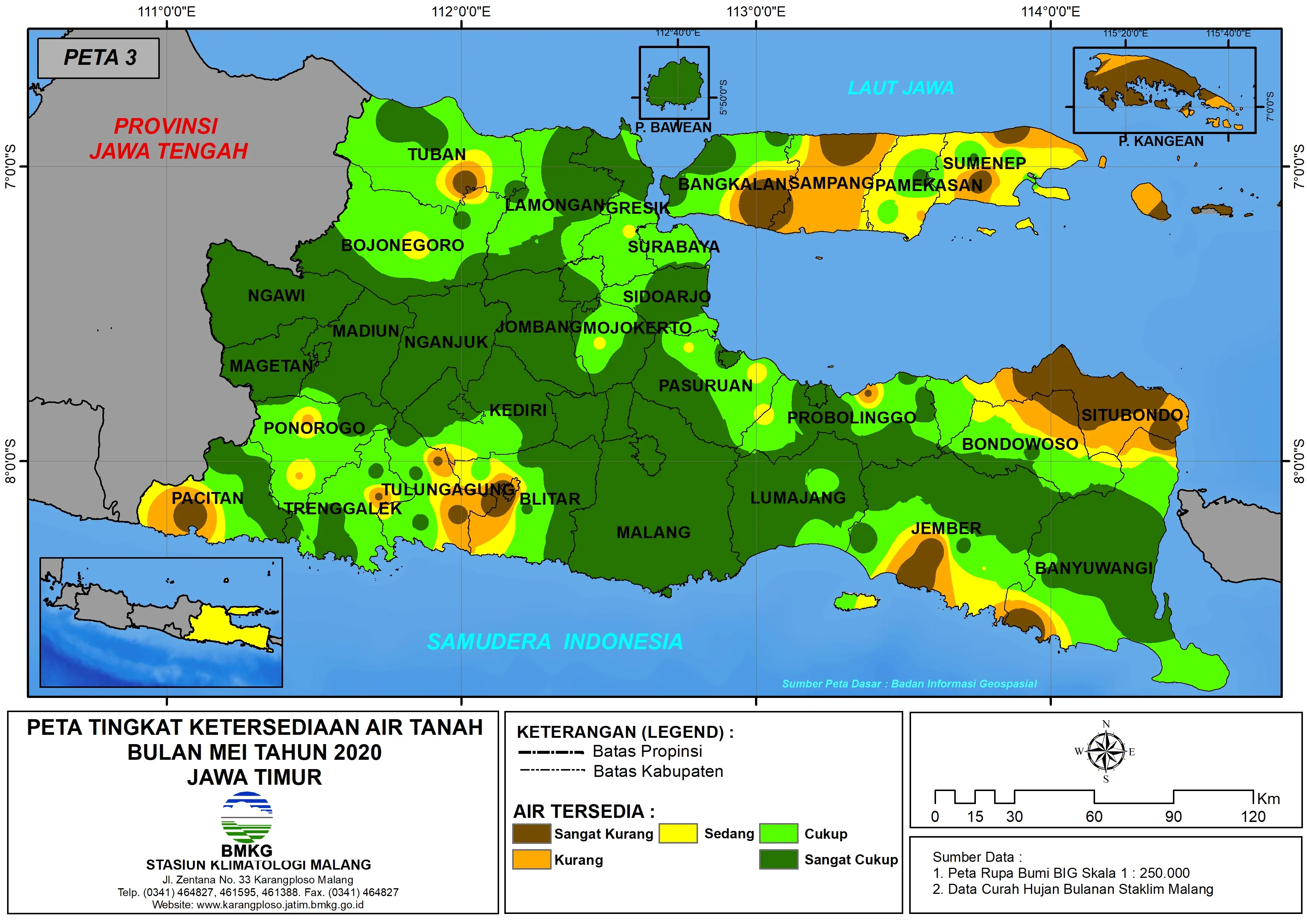 (Analisis - Bulanan) Tingkat Ketersediaan Air Tanah Bulan Mei Tahun 2020 di Provinsi Jawa Timur