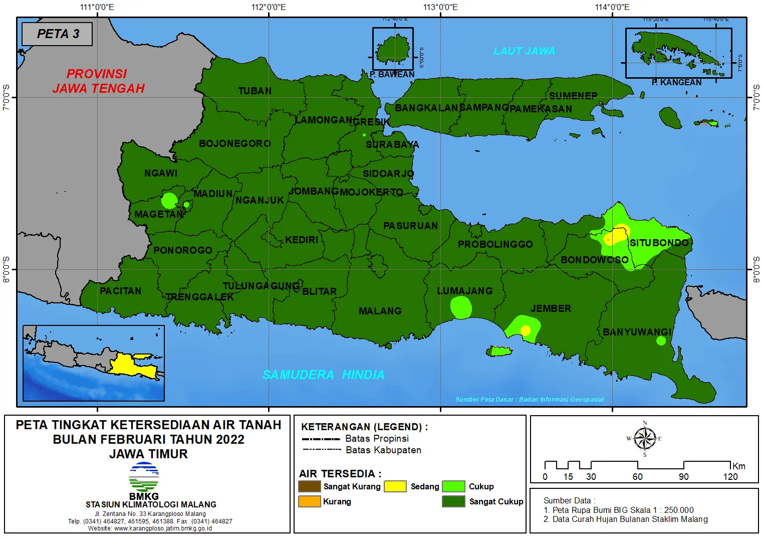 ( Analisis - Bulanan ) Tingkat Ketersediaan Air Tanah Bulan Februari Tahun 2022 di Provinsi Jawa Timur