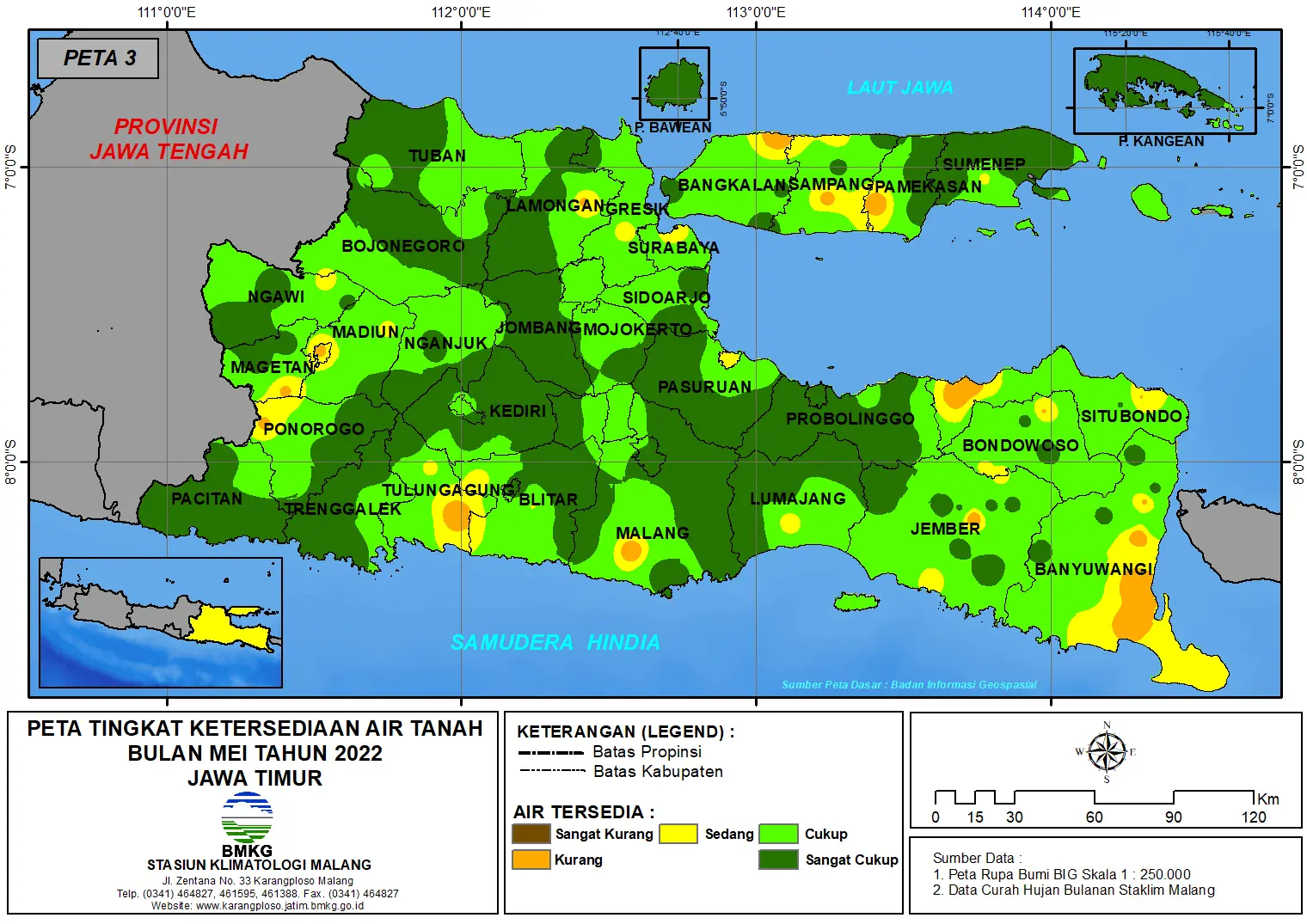 ( Analisis - Bulanan ) Tingkat Ketersediaan Air Tanah Bulan Mei Tahun 2022 di Provinsi Jawa Timur