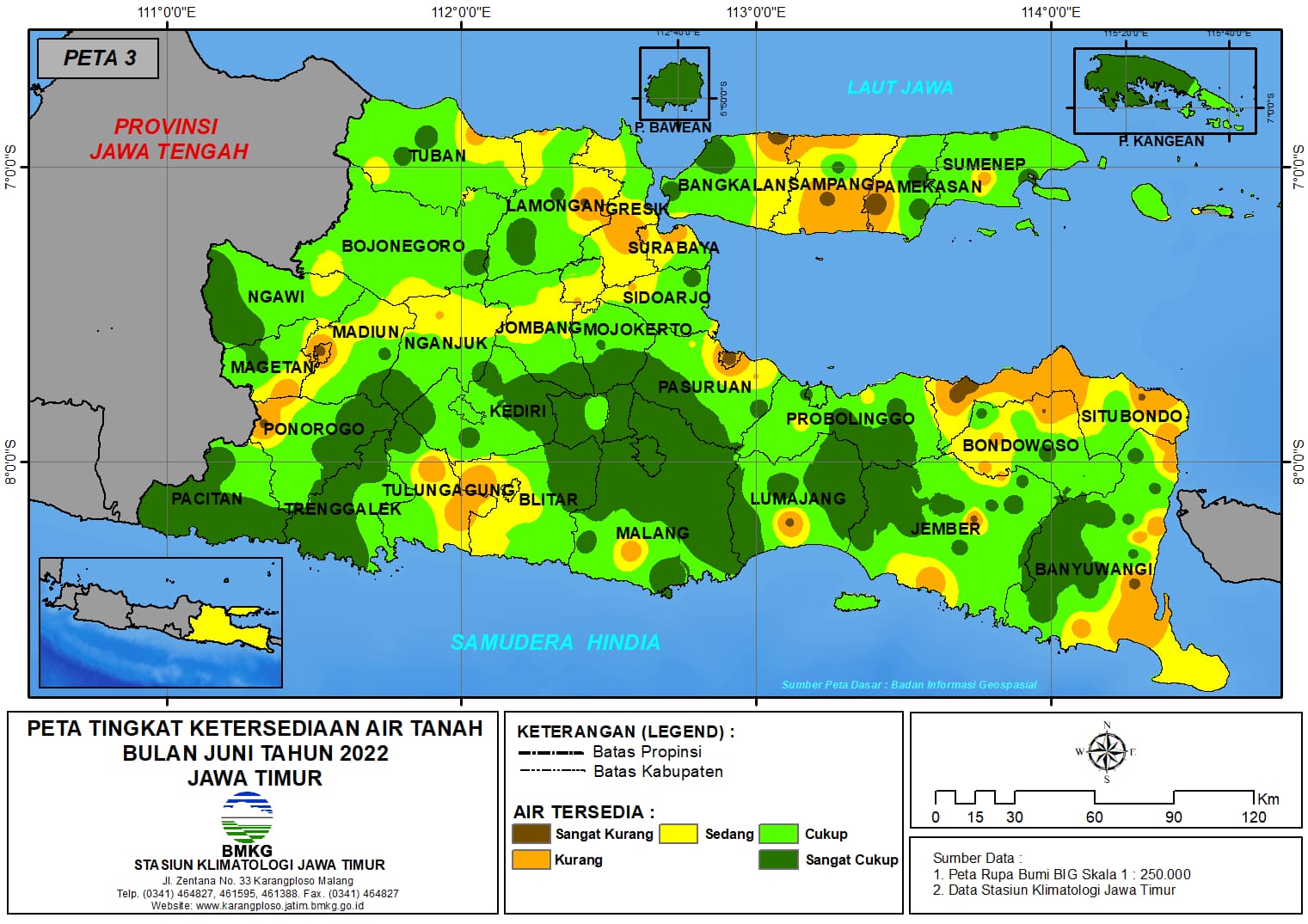 ( Analisis - Bulanan ) Tingkat Ketersediaan Air Tanah Bulan Juni Tahun 2022 di Provinsi Jawa Timur