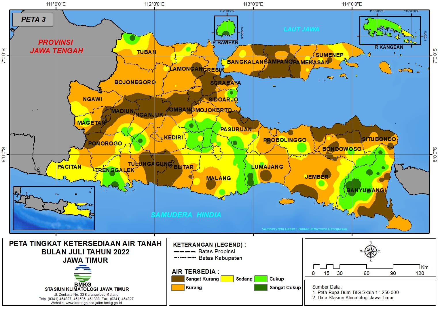 ( Analisis - Bulanan ) Tingkat Ketersediaan Air Tanah Bulan Juli Tahun 2022 di Provinsi Jawa Timur