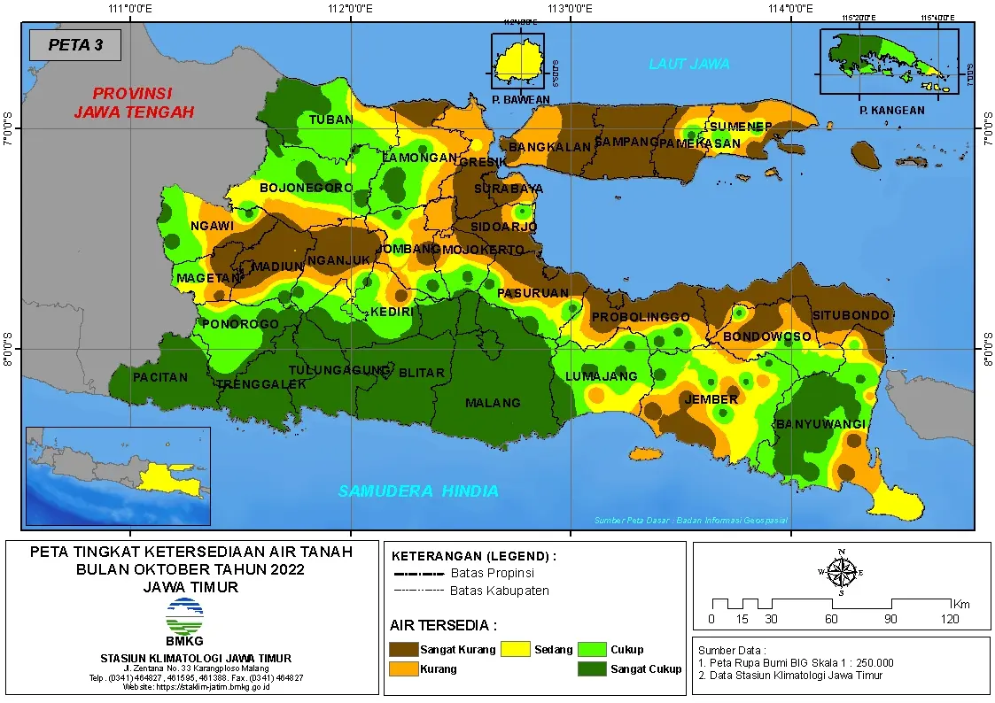 ( Analisis - Bulanan ) Tingkat Ketersediaan Air Tanah Bulan Oktober Tahun 2022 di Provinsi Jawa Timur