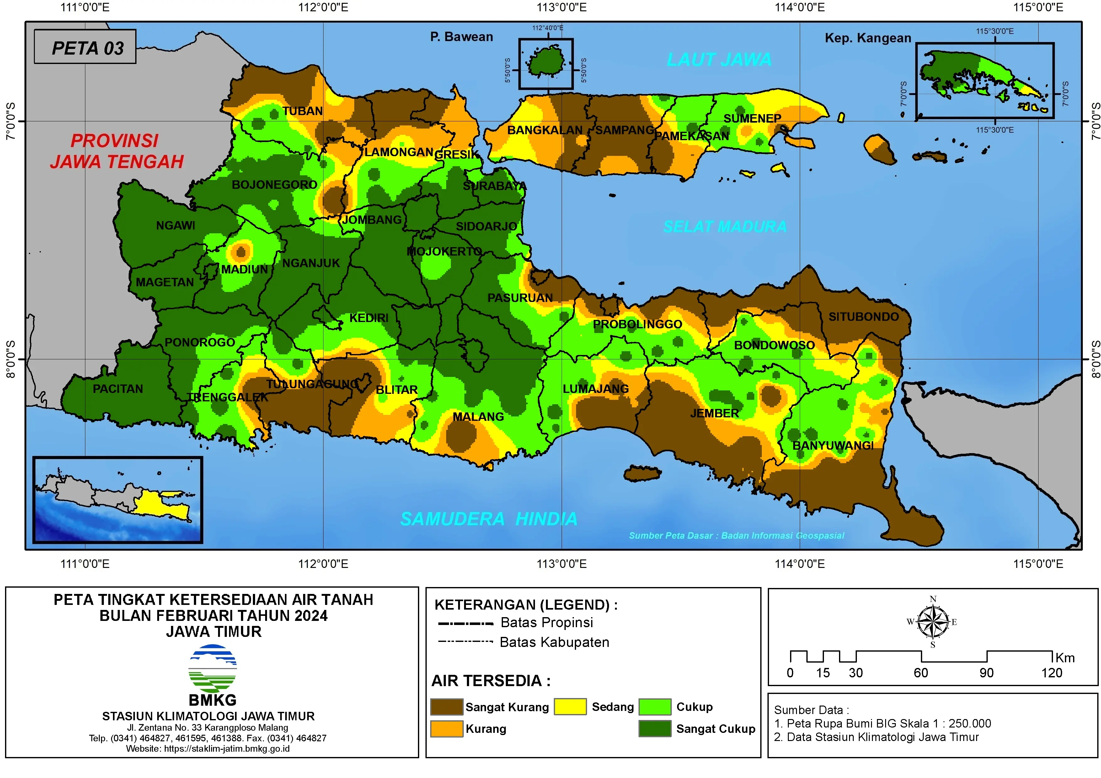 ( Analisis - Bulanan ) Tingkat Ketersediaan Air Tanah Bulan Februari Tahun 2024 di Provinsi Jawa Timur