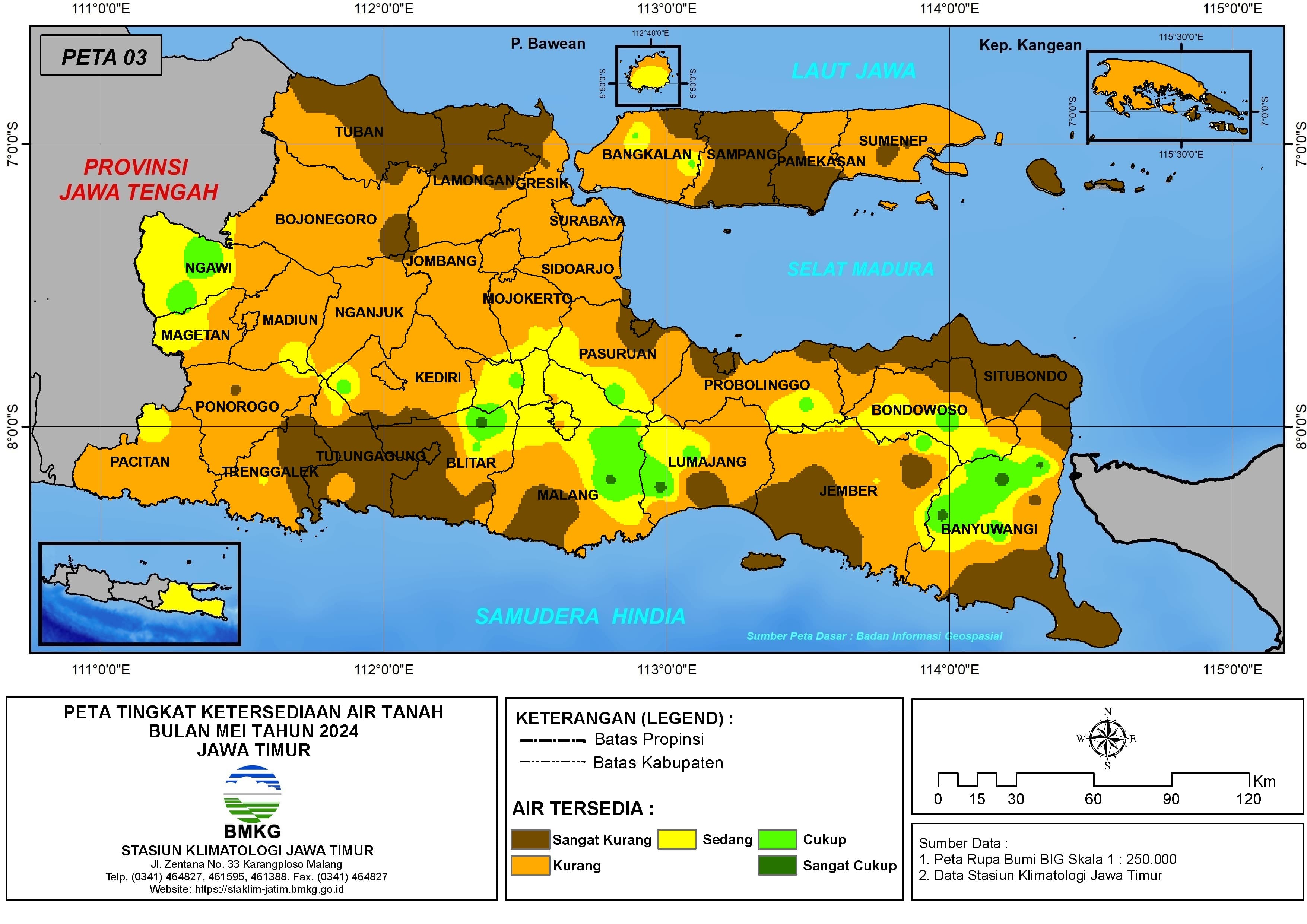 ( Analisis - Bulanan ) Tingkat Ketersediaan Air Tanah Bulan Mei Tahun 2024 di Provinsi Jawa Timur