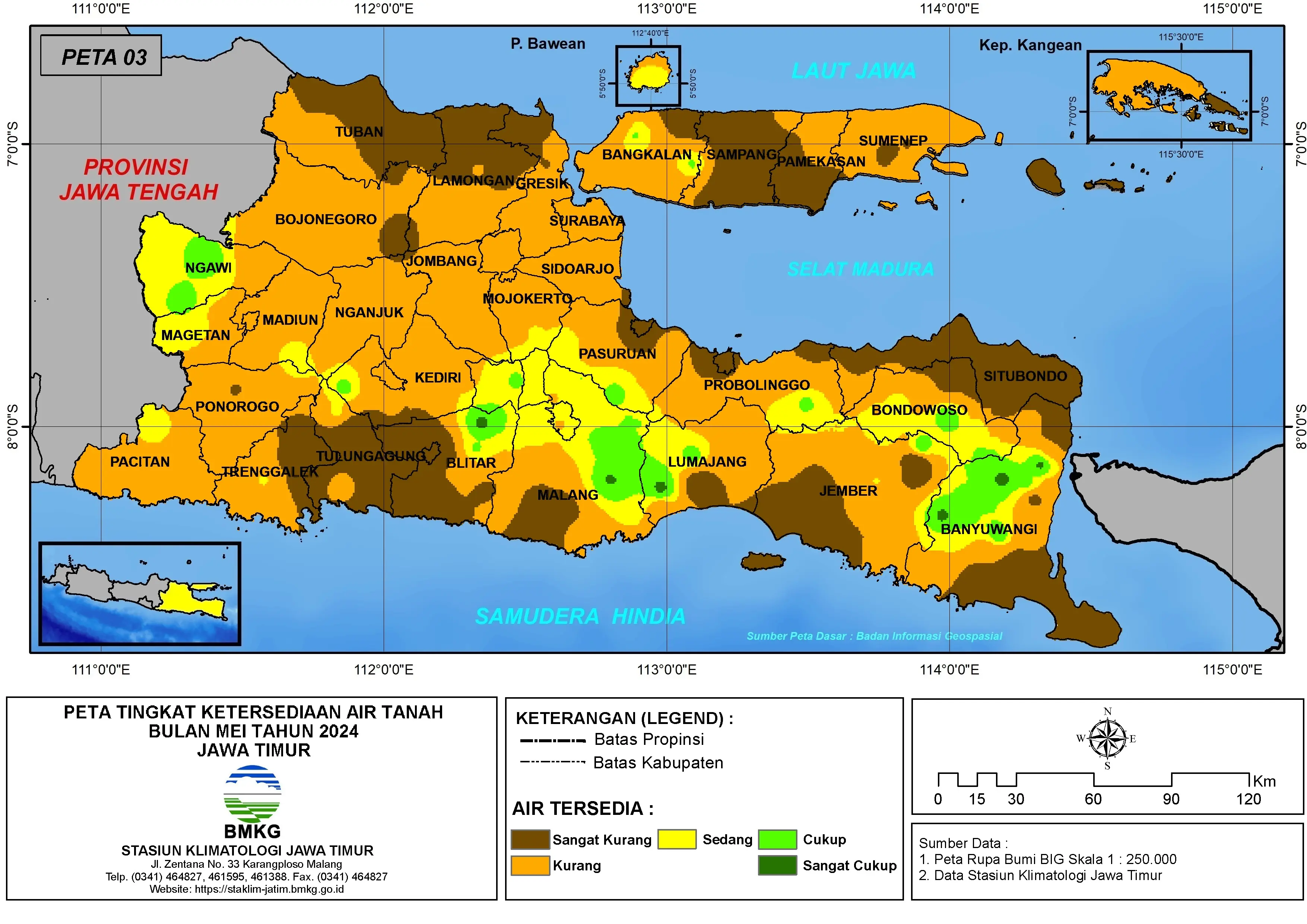( Analisis - Bulanan ) Tingkat Ketersediaan Air Tanah Bulan Mei Tahun 2024 di Provinsi Jawa Timur