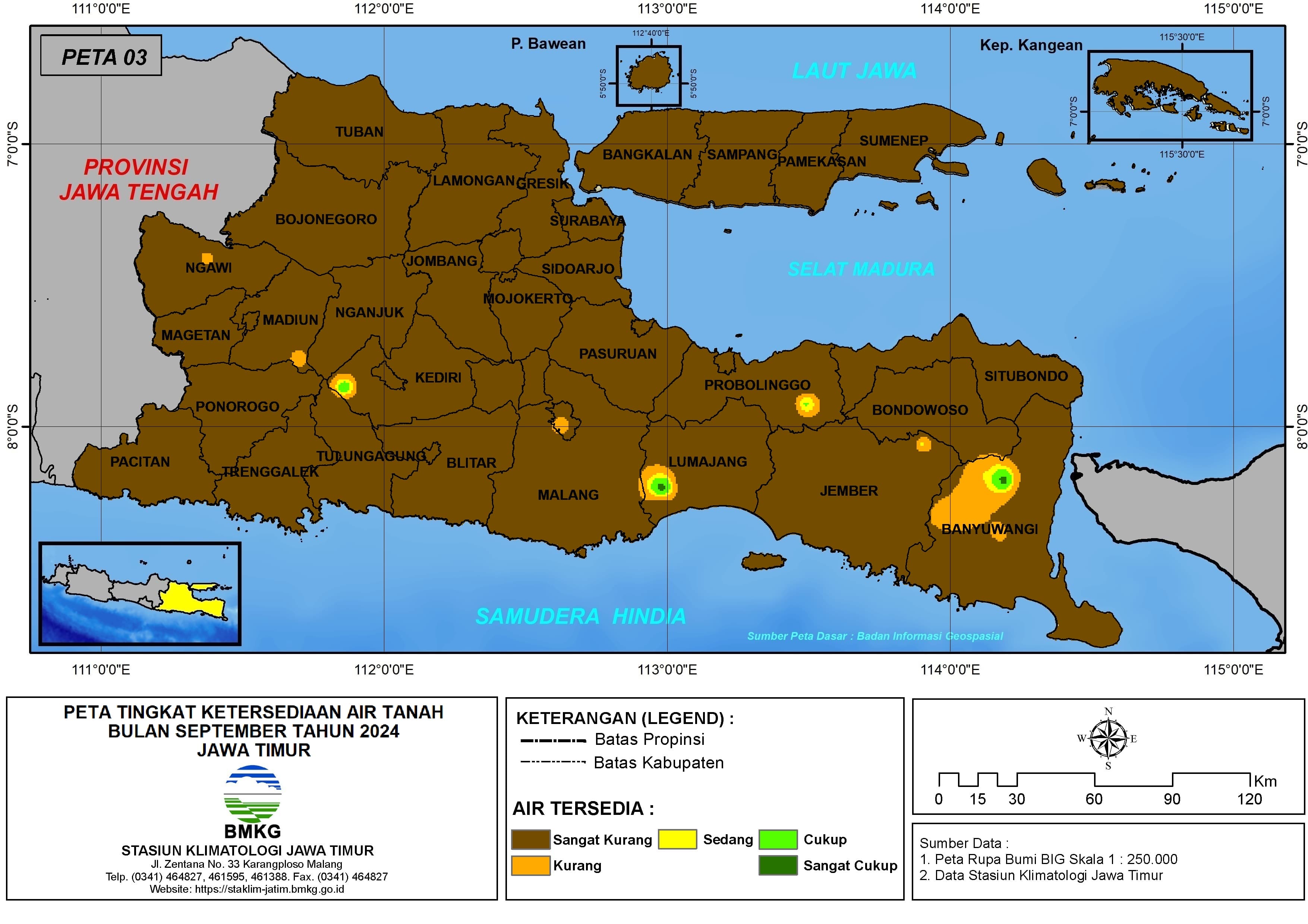 ( Analisis - Bulanan ) Tingkat Ketersediaan Air Tanah Bulan September Tahun 2024 di Provinsi Jawa Timur