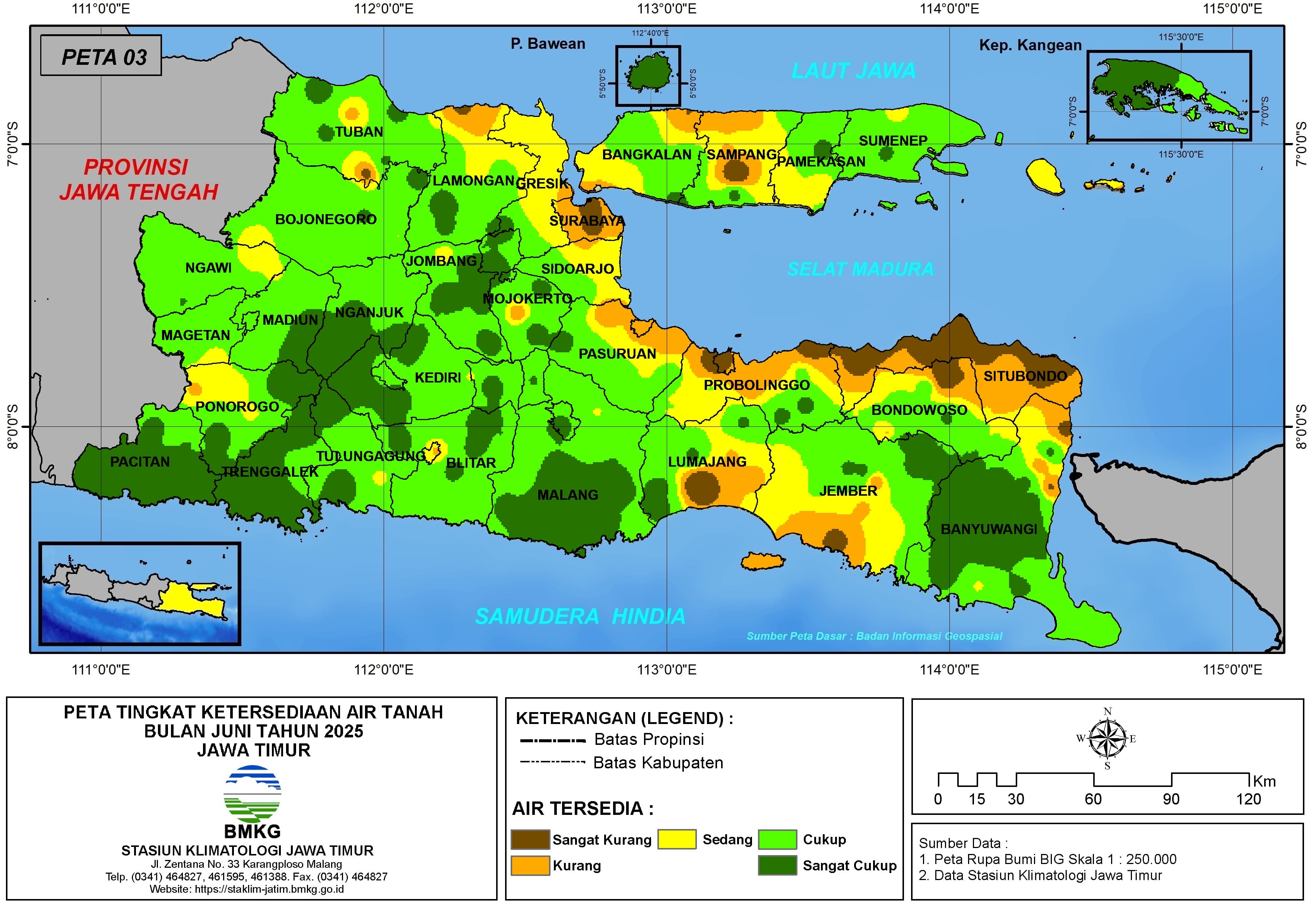 ( Analisis - Bulanan ) Tingkat Ketersediaan Air Tanah Bulan Juni Tahun 2025 di Provinsi Jawa Timur