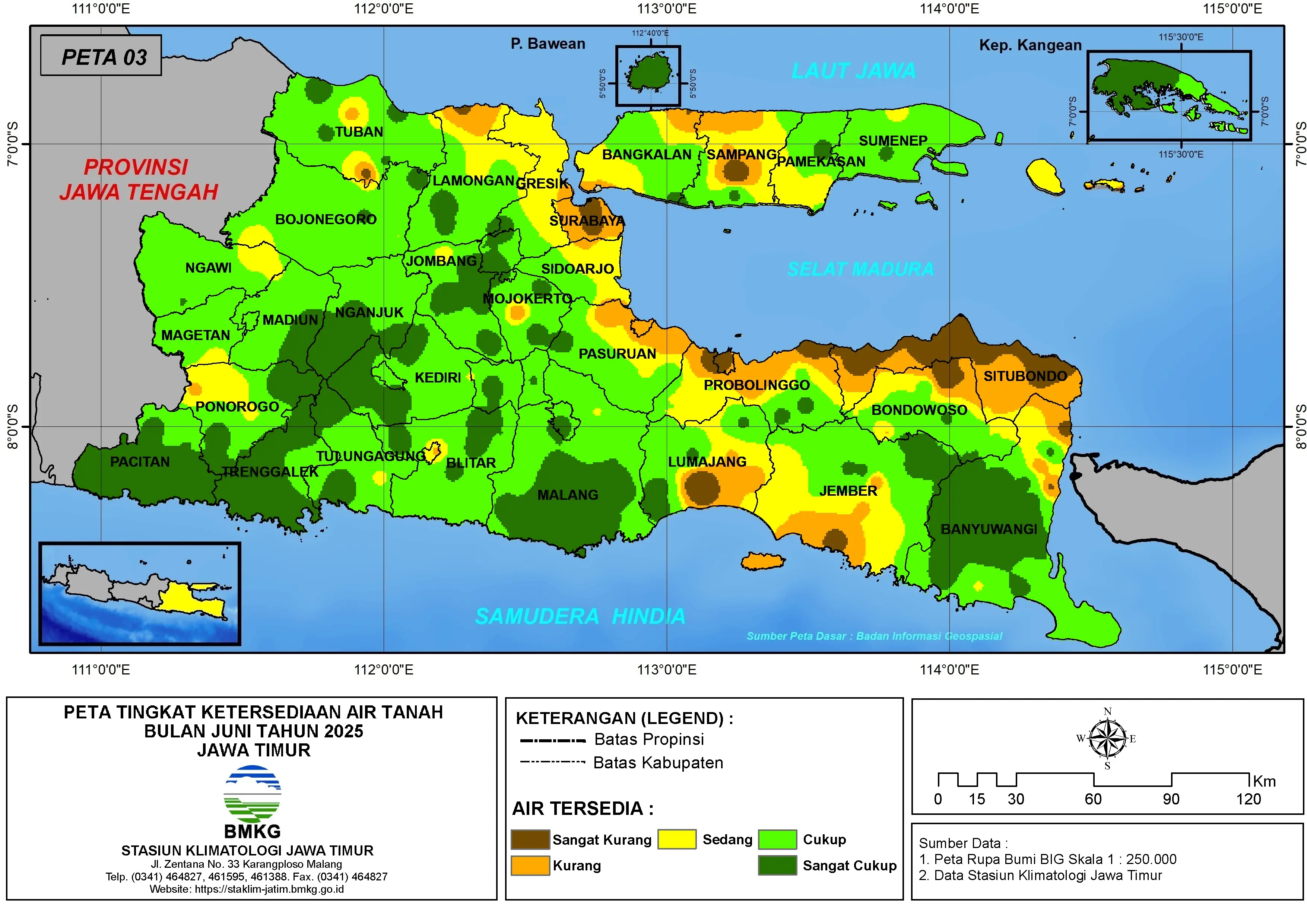 ( Analisis - Bulanan ) Tingkat Ketersediaan Air Tanah Bulan Juni Tahun 2025 di Provinsi Jawa Timur