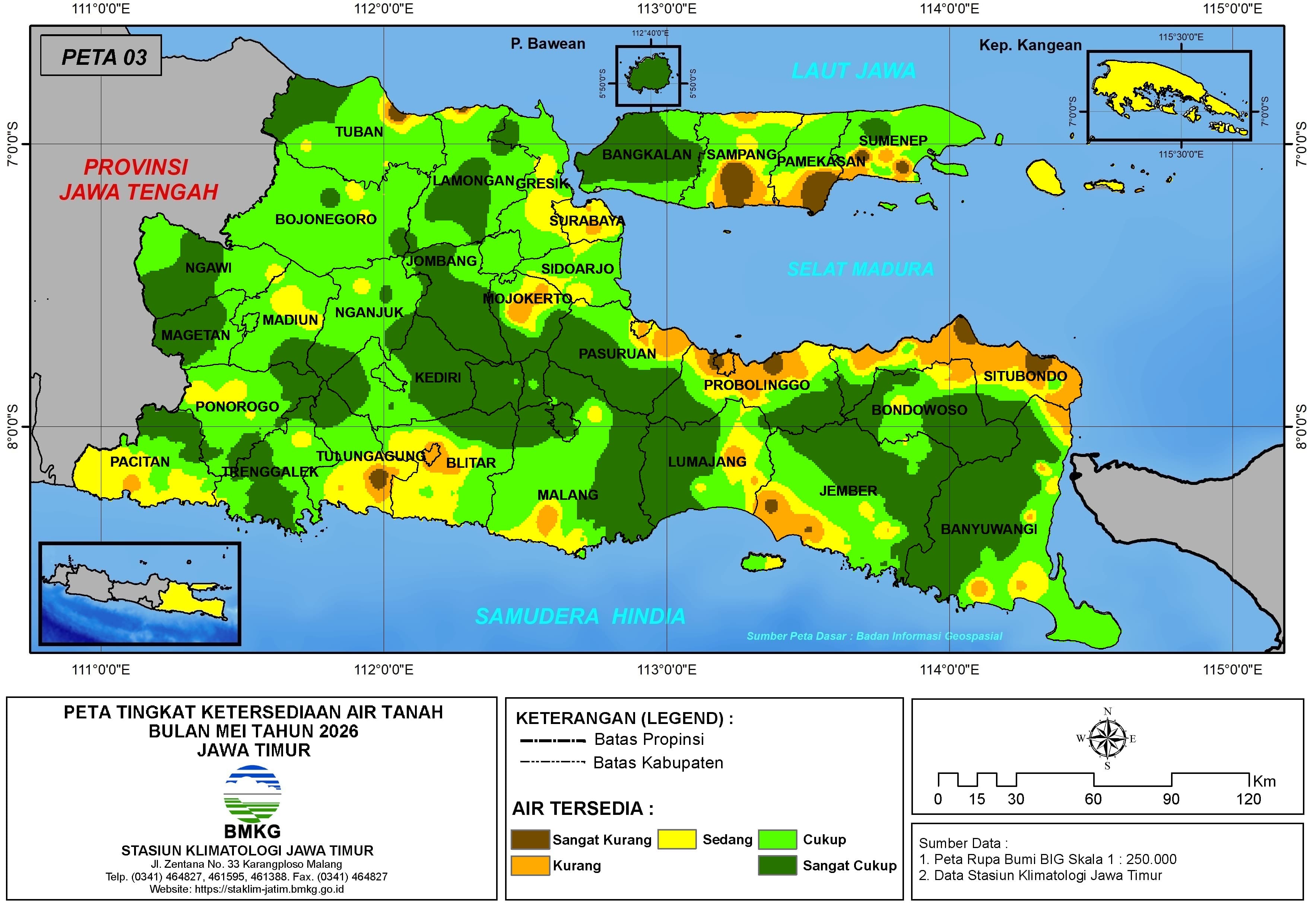( Analisis - Bulanan ) Tingkat Ketersediaan Air Tanah Bulan Mei Tahun 2026 di Provinsi Jawa Timur
