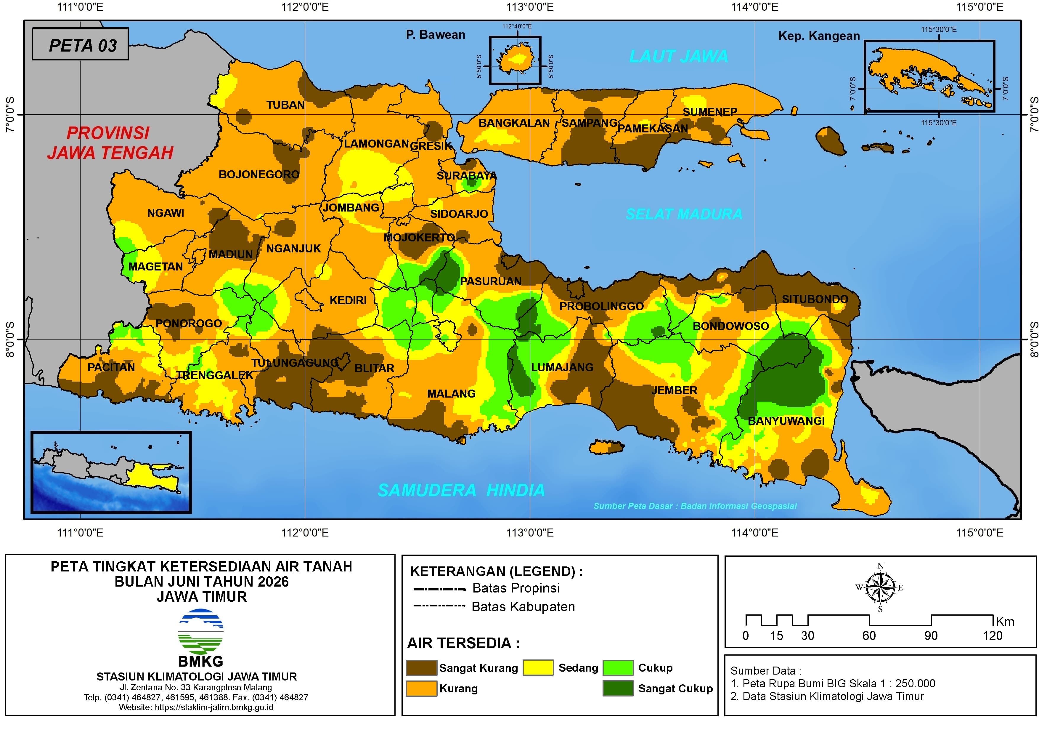 ( Analisis - Bulanan ) Tingkat Ketersediaan Air Tanah Bulan Juni Tahun 2026 di Provinsi Jawa Timur