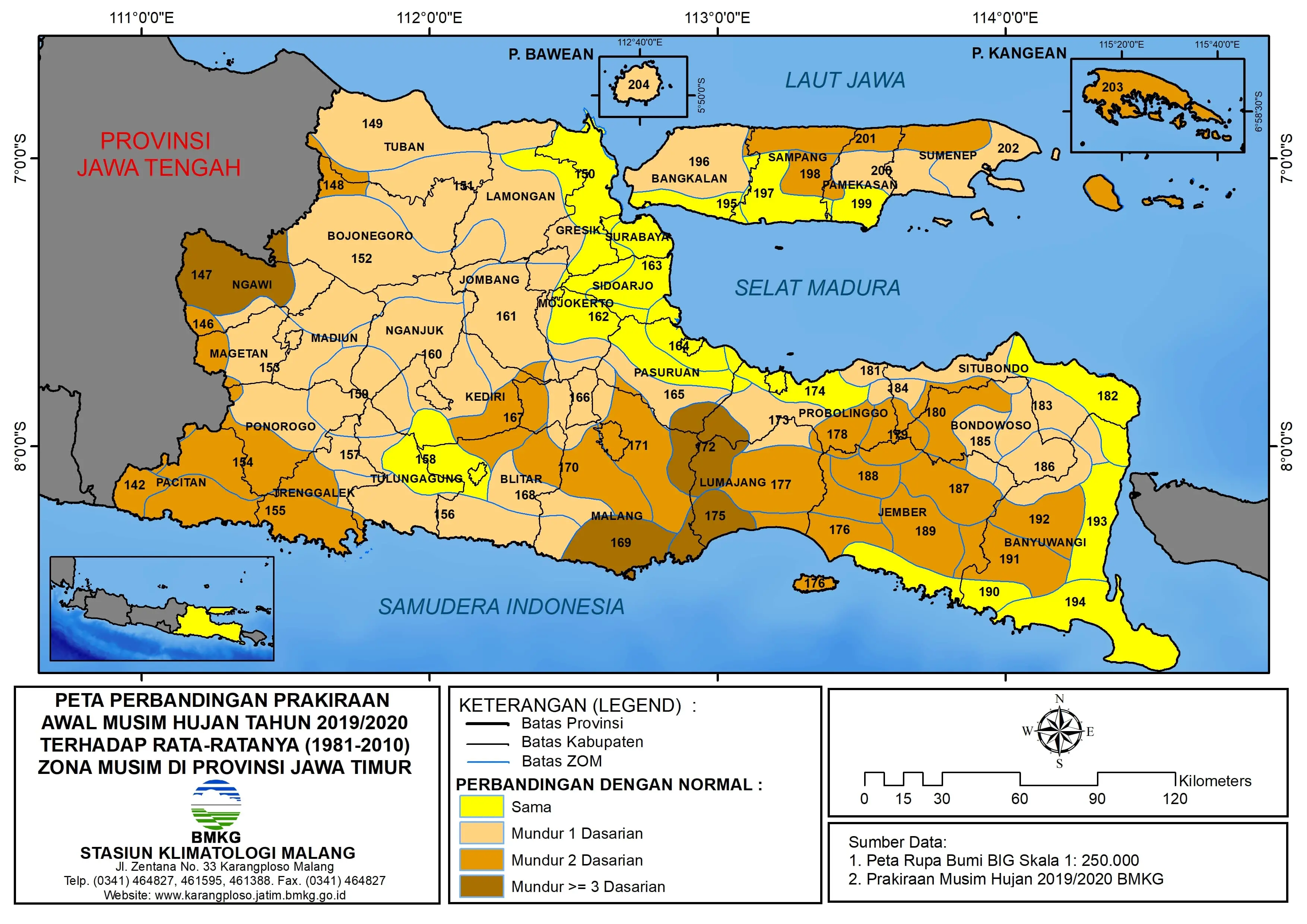 |Buletin-6-Bulanan| Prakiraan Musim Hujan Tahun 2019/2020 Provinsi Jawa Timur Halaman 39 dari total 44  Halaman