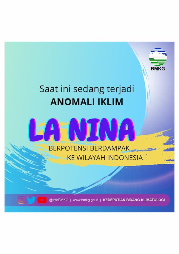 Saat ini sedang terjadi Anomali Iklim La Nina Berpotensi Berdampak ke Wilayah Indonesia