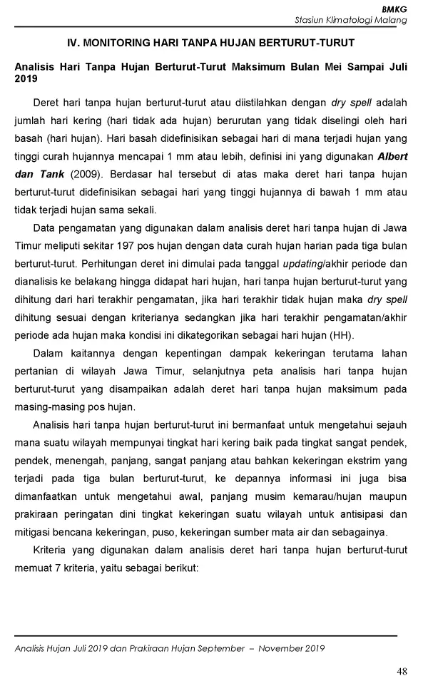 |Buletin - Bulanan| Analisis Hujan Juli 2019 dan Prakiraan Hujan Bulan September - Oktober - November 2019 di Provinsi Jawa Timur  Halaman 53 dari total 73 Halaman