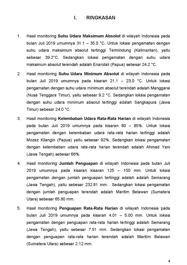 |Buletin - Bulanan| Informasi Iklim dan Lingkungan Vol VII Juli 2019 Halaman 15 dari total 101 Halaman