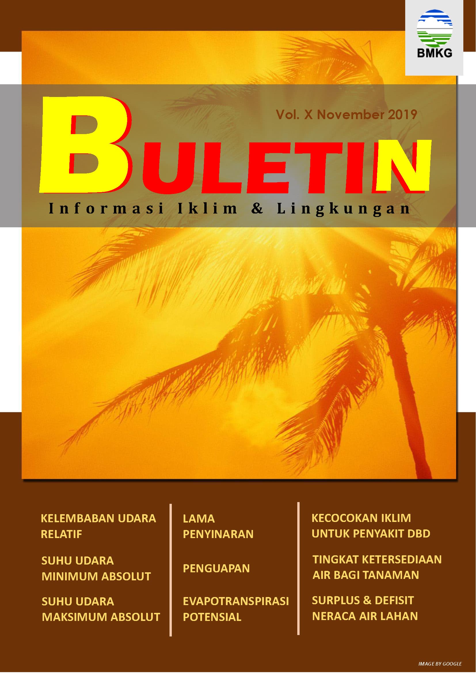 |Buletin Bulanan| Informasi Iklim dan Lingkungan Edisi NOVEMBER 2019 Vol X dengan Analisis Oktober 2019