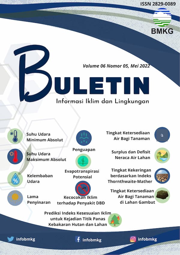 ( Buletin - Bulanan ) Informasi Iklim dan Lingkungan Volume 6 No 5 Edisi MEI Tahun 2022 Update dari Analisis Bulan April Tahun 2022