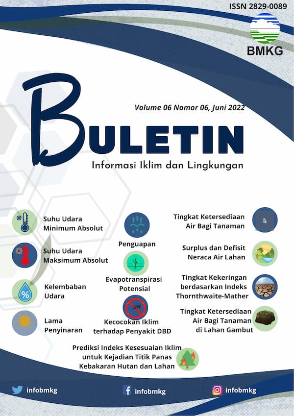 ( Buletin - Bulanan ) Informasi Iklim dan Lingkungan Volume 6 No 6 Edisi JUNI Tahun 2022 Update dari Analisis Bulan Mei Tahun 2022