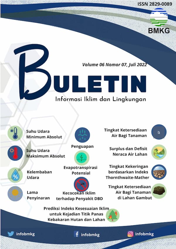 ( Buletin - Bulanan ) Informasi Iklim dan Lingkungan Volume 6 No 7 Edisi JULI Tahun 2022 Update dari Analisis Bulan Juni Tahun 2022