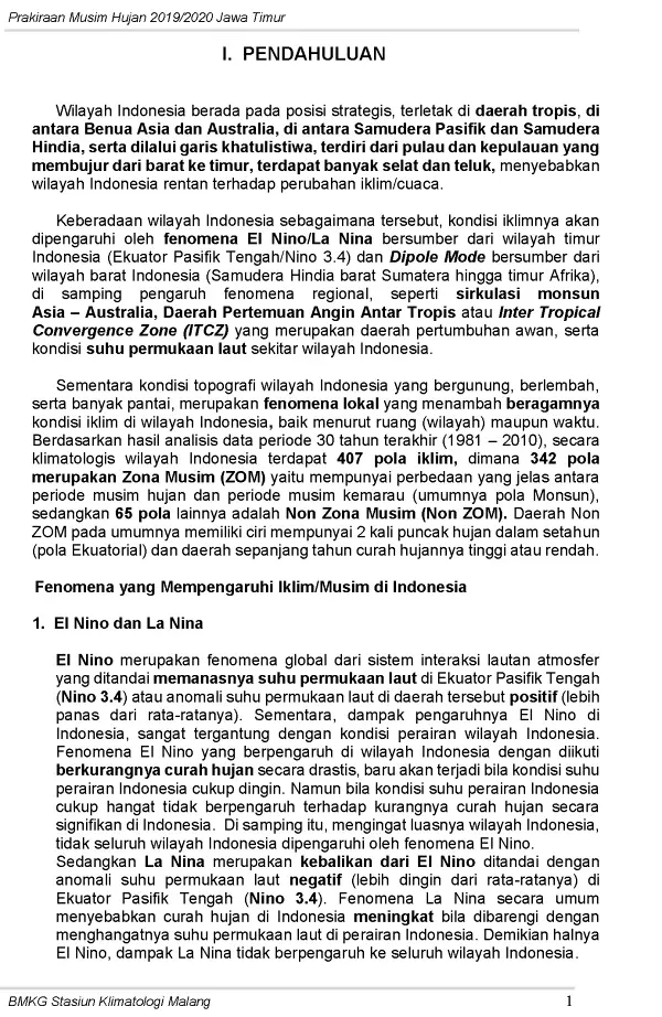 |Buletin-6-Bulanan| Prakiraan Musim Hujan Tahun 2019/2020 Provinsi Jawa Timur Halaman 5 dari total 44  Halaman