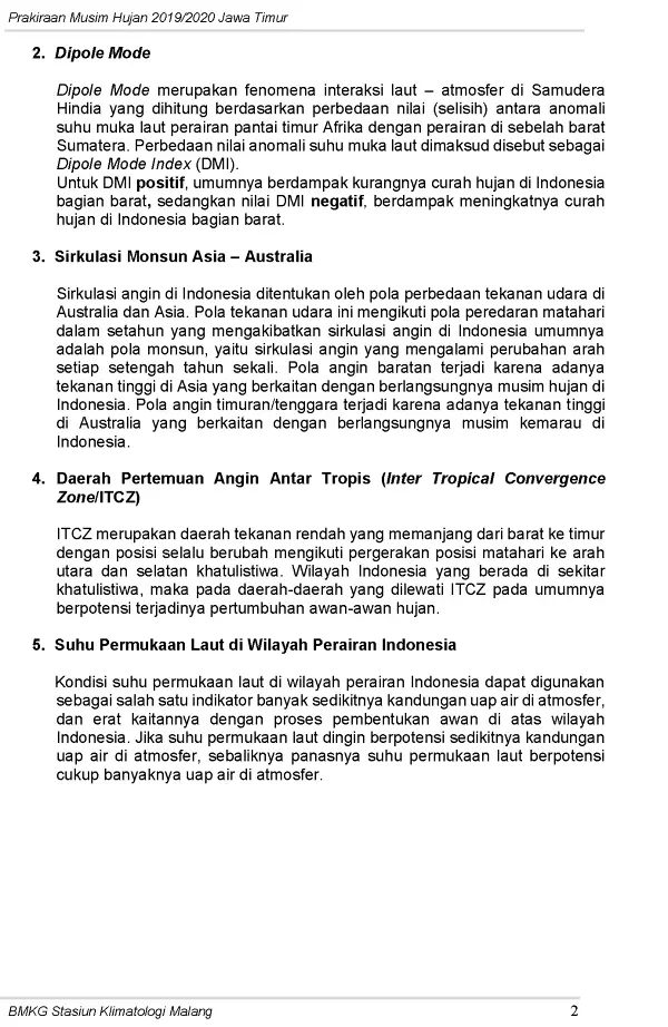 |Buletin-6-Bulanan| Prakiraan Musim Hujan Tahun 2019/2020 Provinsi Jawa Timur Halaman 6 dari total 44  Halaman