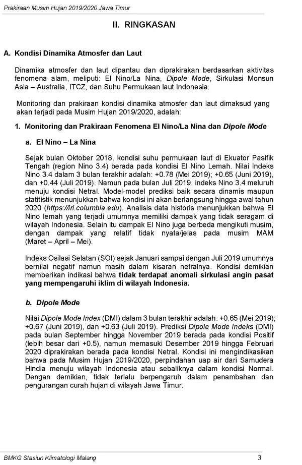 |Buletin-6-Bulanan| Prakiraan Musim Hujan Tahun 2019/2020 Provinsi Jawa Timur Halaman 7 dari total 44  Halaman