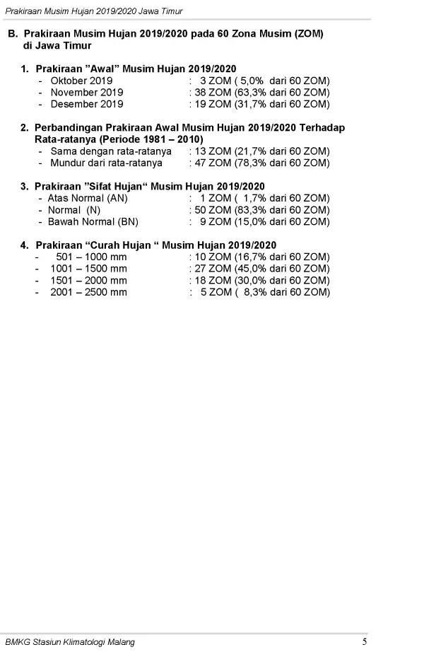|Buletin-6-Bulanan| Prakiraan Musim Hujan Tahun 2019/2020 Provinsi Jawa Timur Halaman 9 dari total 44  Halaman