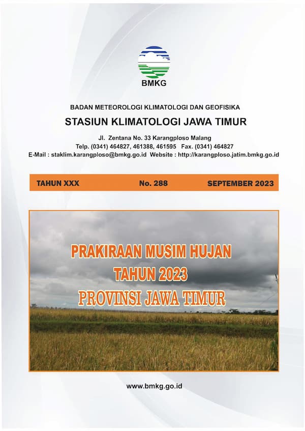 ( Buletin 6 Bulanan ) Prakiraan Musim Hujan Tahun 2023 di Provinsi Jawa Timur