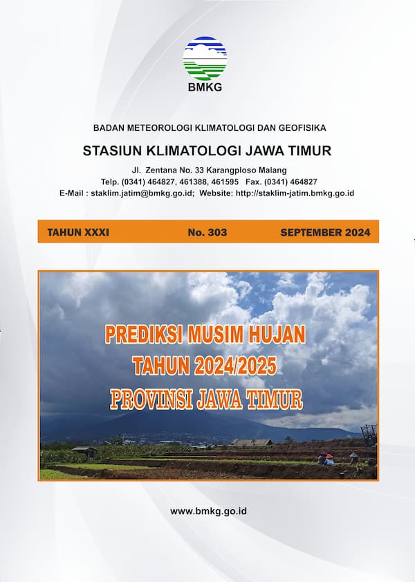 ( Buletin 6 Bulanan ) Prediksi Musim Hujan Tahun 2024 / 2025 di Provinsi Jawa Timur