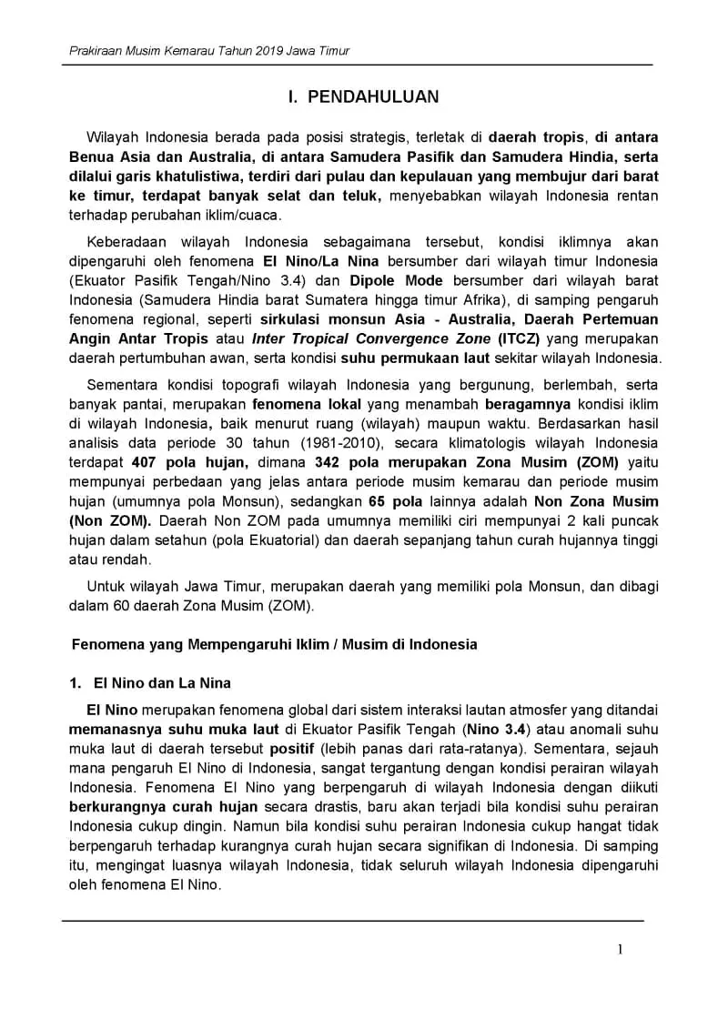 |Buletin-6-Bulanan| Prakiraan Musim Kemarau Tahun 2019 Provinsi Jawa Timur Halaman 5 dari total 35 Halaman