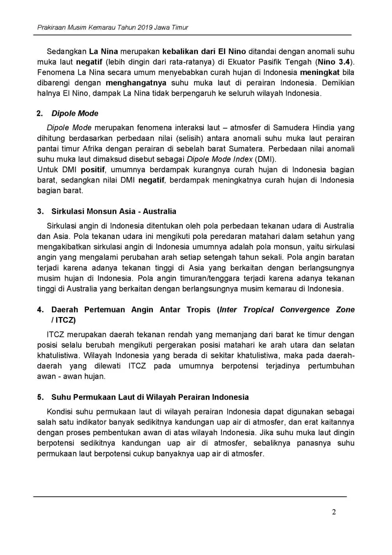 |Buletin-6-Bulanan| Prakiraan Musim Kemarau Tahun 2019 Provinsi Jawa Timur Halaman 6 dari total 35 Halaman