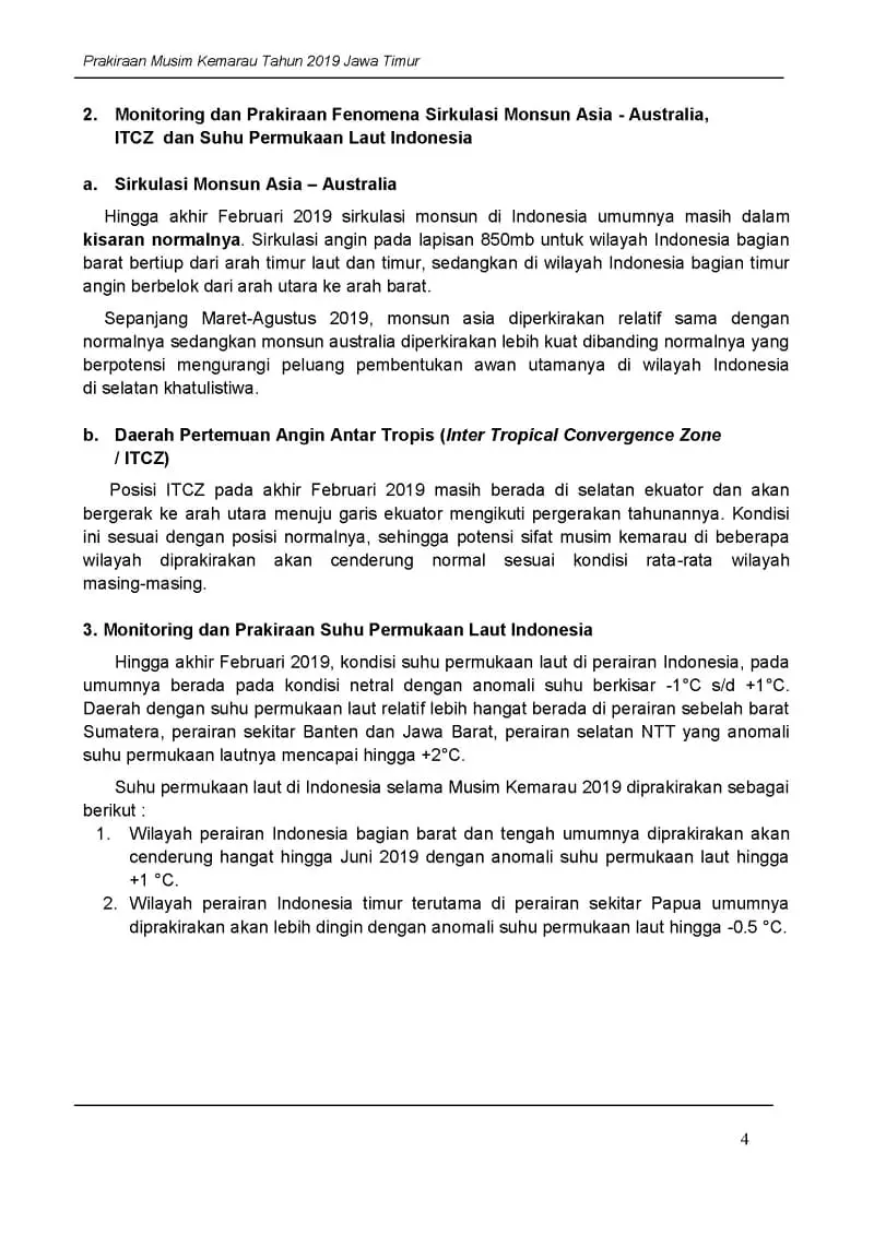 |Buletin-6-Bulanan| Prakiraan Musim Kemarau Tahun 2019 Provinsi Jawa Timur Halaman 8 dari total 35 Halaman