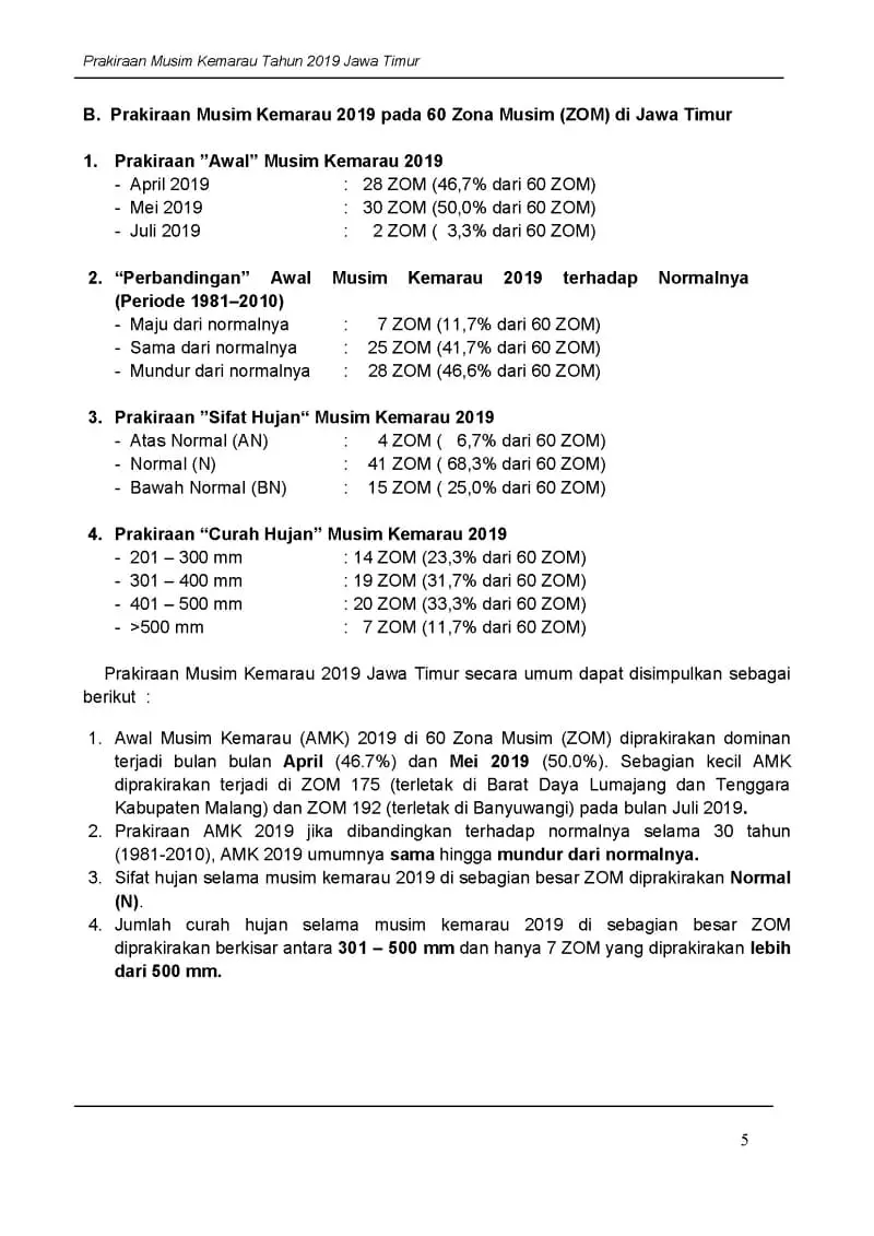 |Buletin-6-Bulanan| Prakiraan Musim Kemarau Tahun 2019 Provinsi Jawa Timur Halaman 9 dari total 35 Halaman