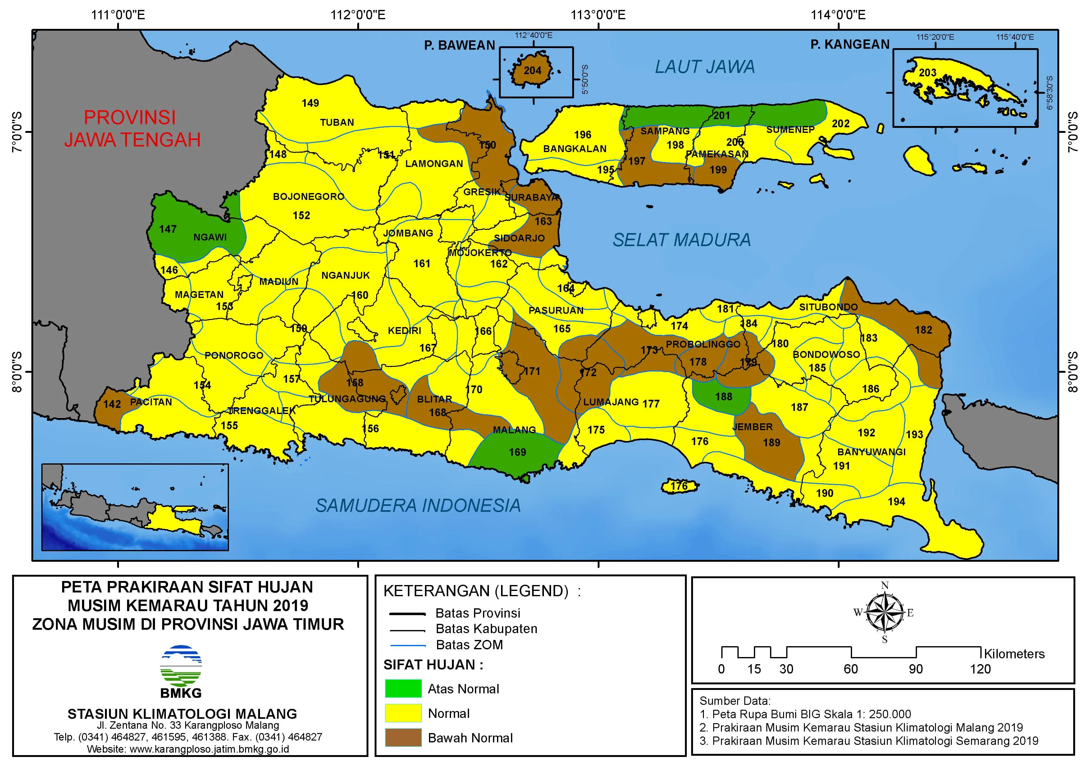 |Buletin-6-Bulanan| Prakiraan Musim Kemarau Tahun 2019 Provinsi Jawa Timur Halaman 34 dari total 35 Halaman