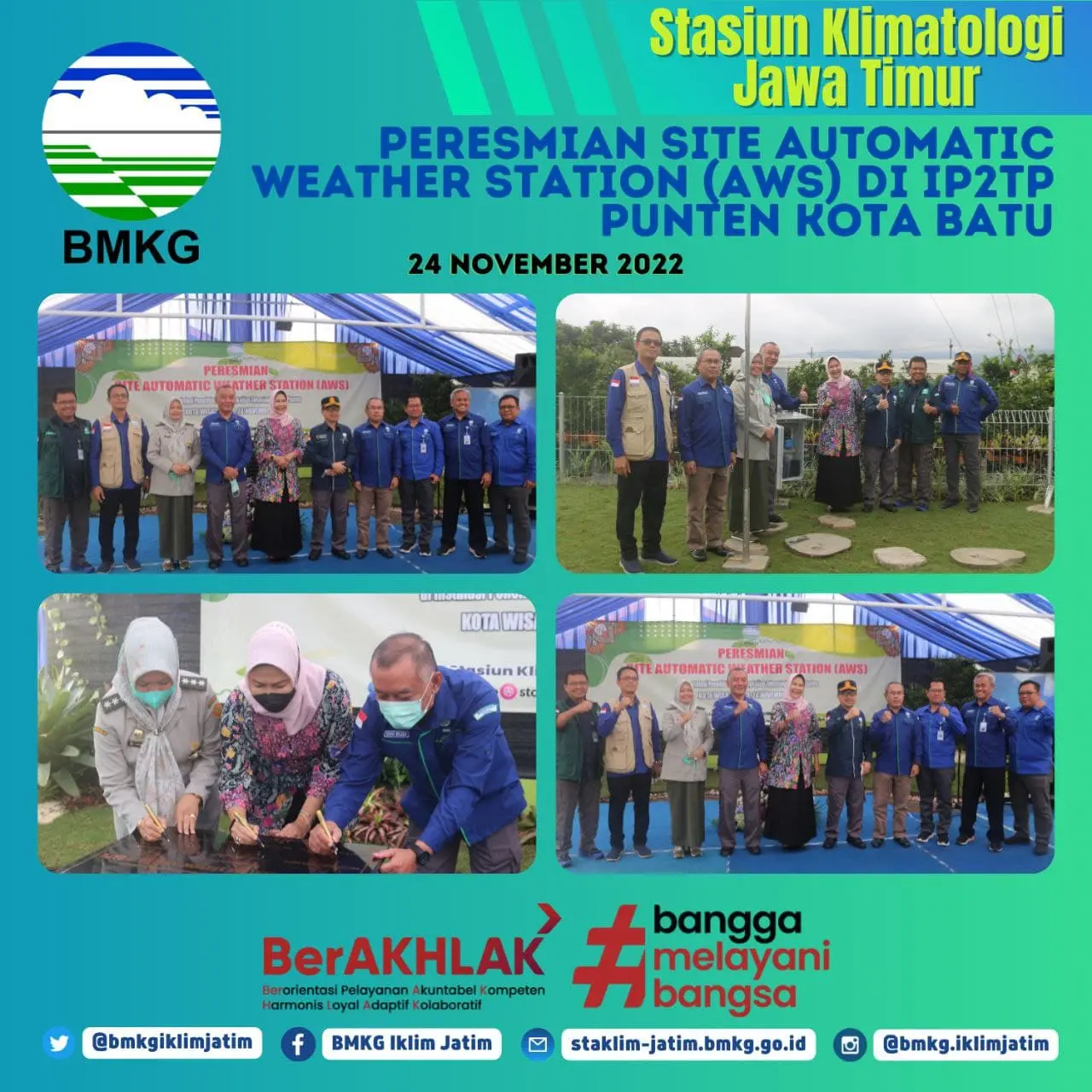 Peresmian Site Automatic Weather Station (AWS) di Instalasi Penelitian dan Pengkajian Teknologi (IP2TP) Punten Kota Batu. 