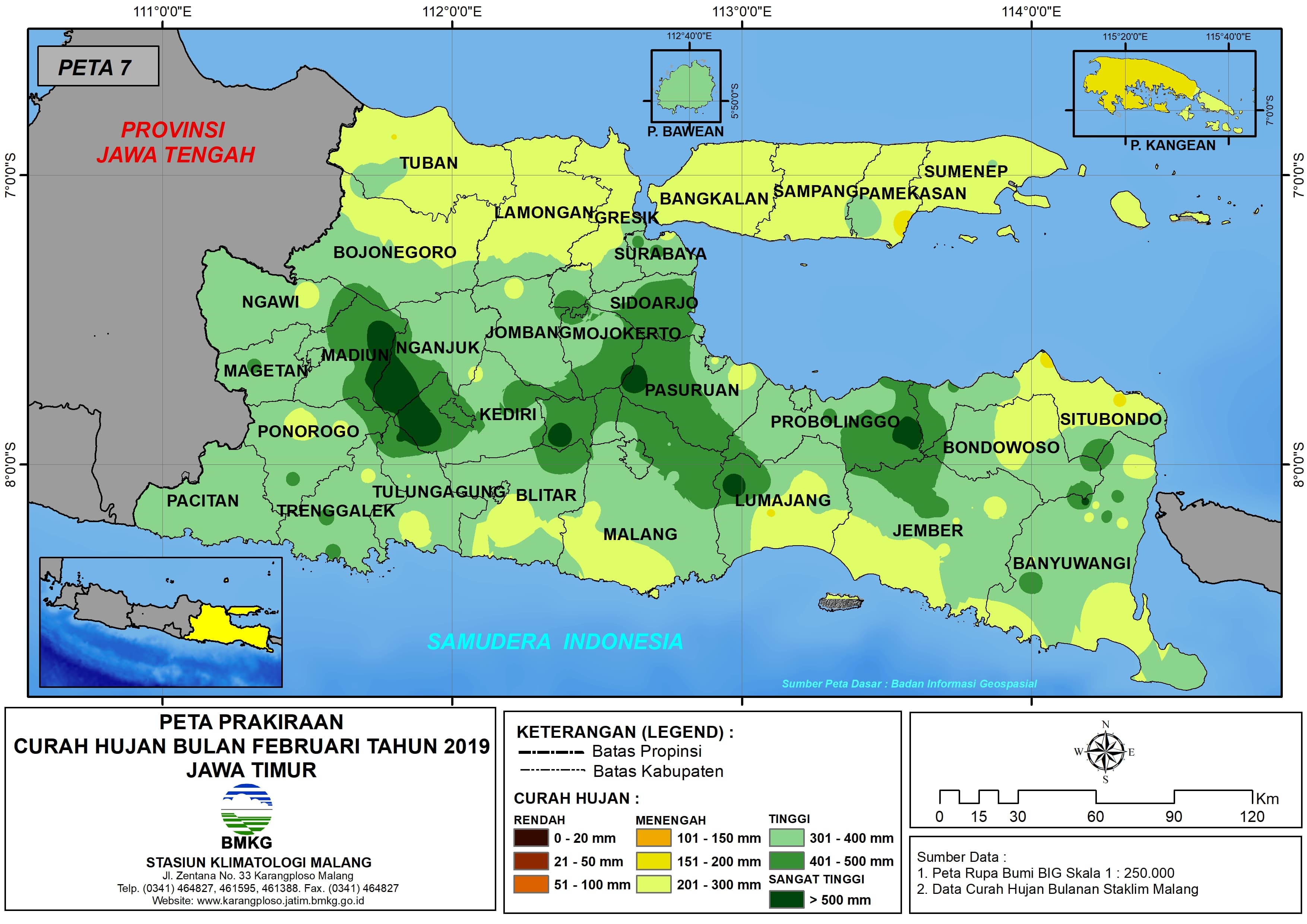 Prakiraan Curah Hujan Bulan Februari Tahun 2019 - Update dari Analisis Bulan Nopember 2018