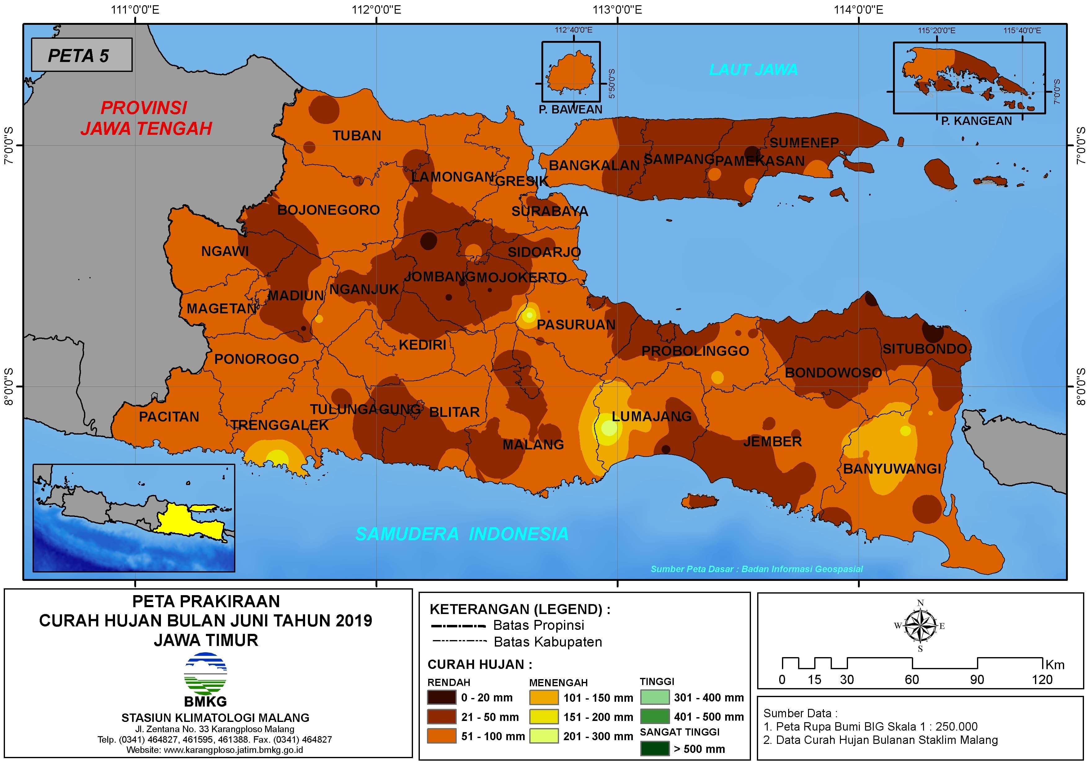 Prakiraan - Bulanan Curah Hujan Bulan JUNI Tahun 2019 - Update dari Analisis Bulan April 2019