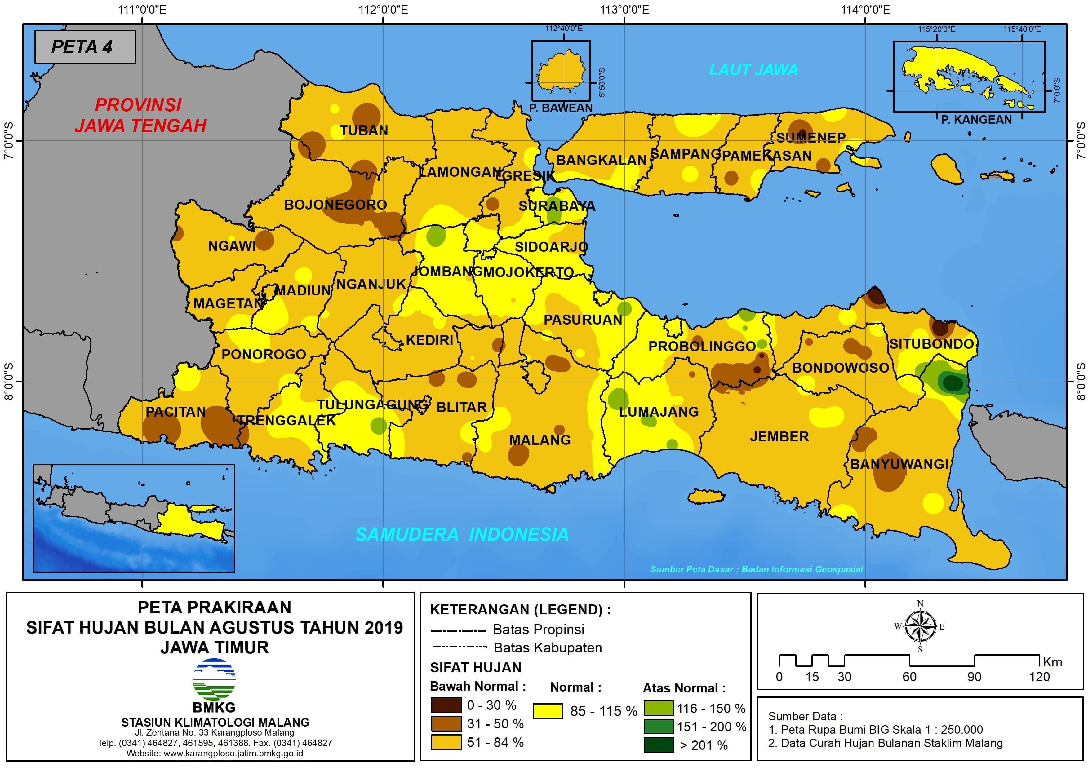 |Prakiraan - Bulanan| Sifat Hujan Bulan AGUSTUS Tahun 2019 - Update dari Analisis Bulan Juni 2019
