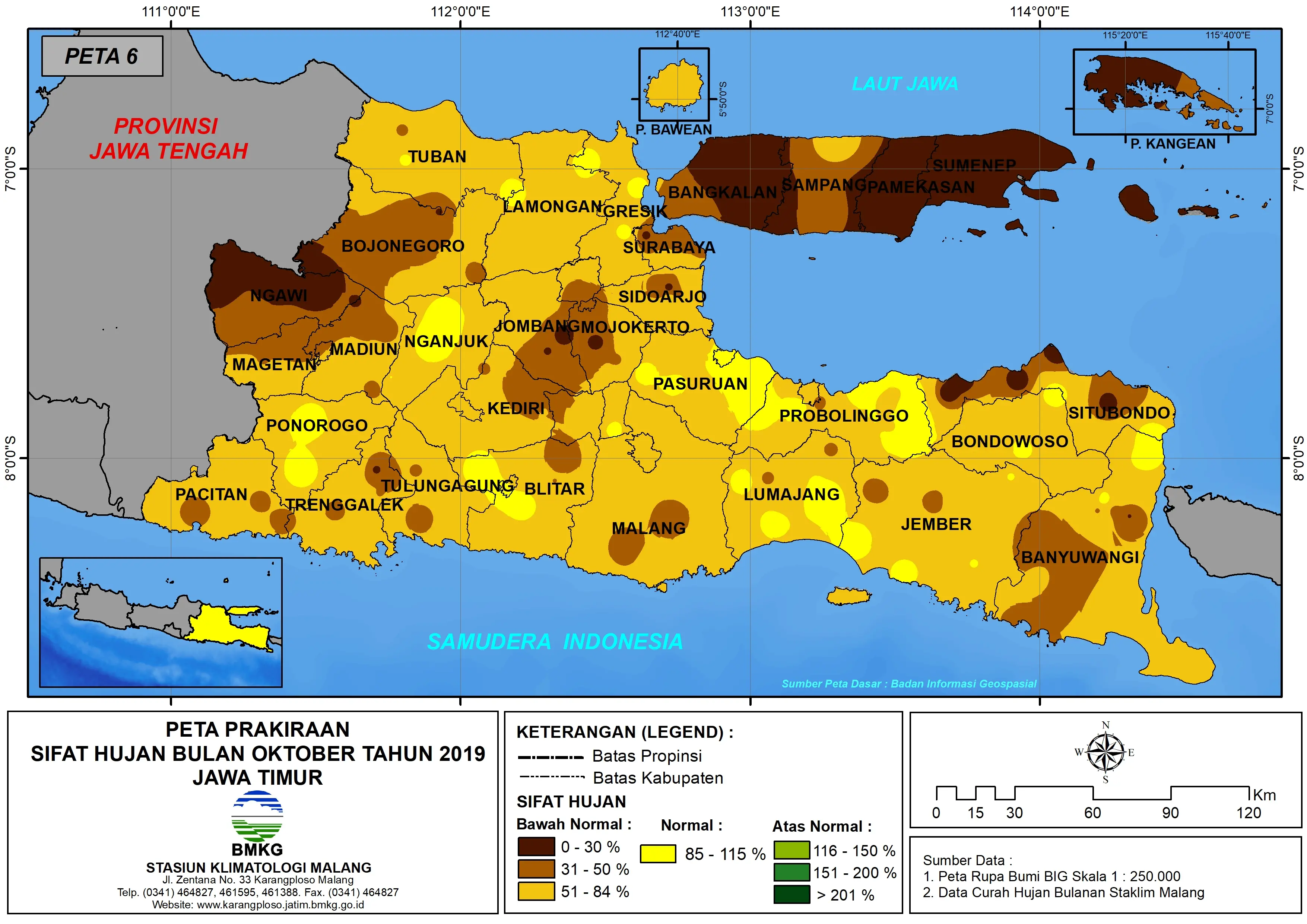 |Buletin - Bulanan| Analisis Hujan Juli 2019 dan Prakiraan Hujan Bulan September - Oktober - November 2019 di Provinsi Jawa Timur  Halaman 67 dari total 73 Halaman