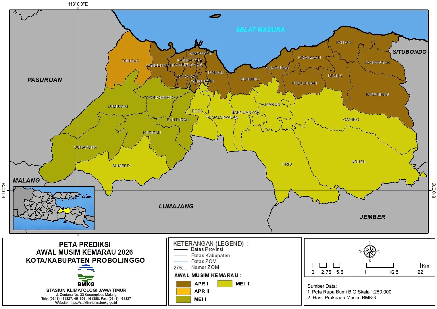( Prediksi 6 Bulanan ) Awal Musim Kemarau Tahun 2026 di Kabupaten Probolinggo dan Kota Probolinggo